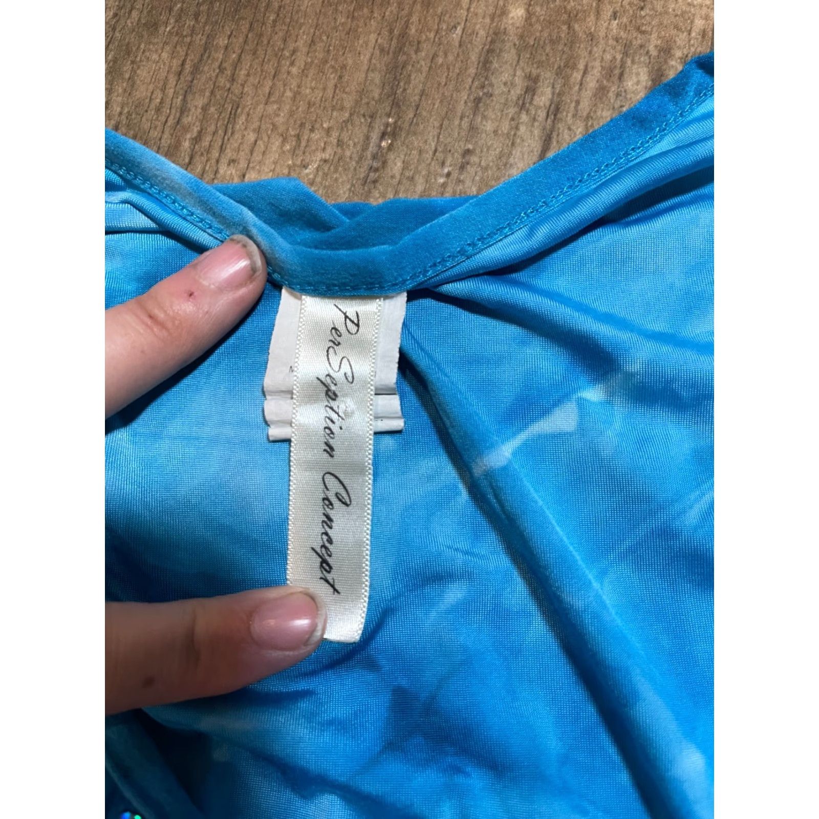Vintage Perception Concept Blouse Womens Large L Blue Sleeveless Round Neck Tunic Blouse Size L / US 10 / IT 46 - 4 Thumbnail
