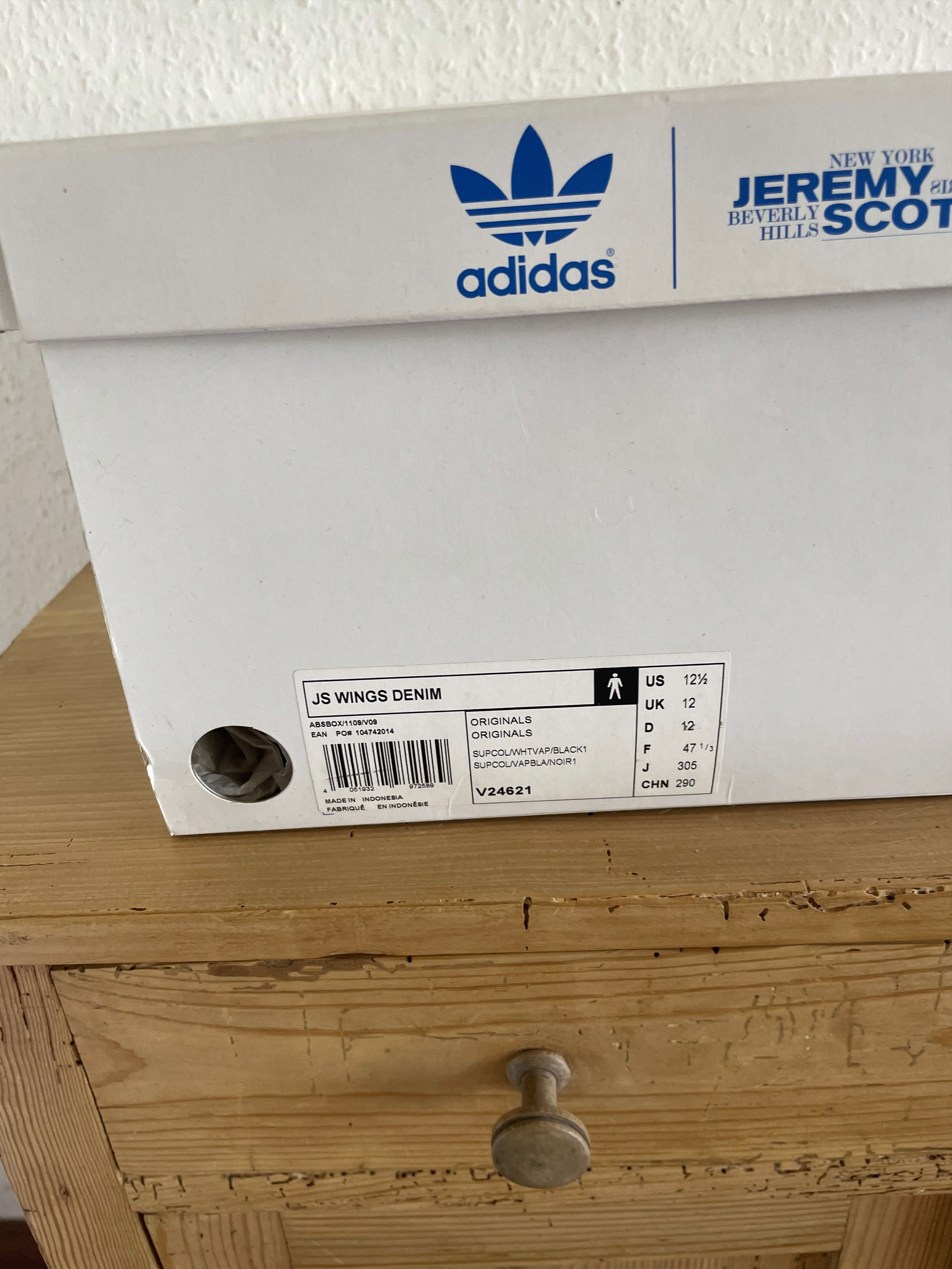 Adidas × Jeremy Scott JS Denim Wings Sneakers Size US 12.5 / EU 45-46 - 22 Thumbnail