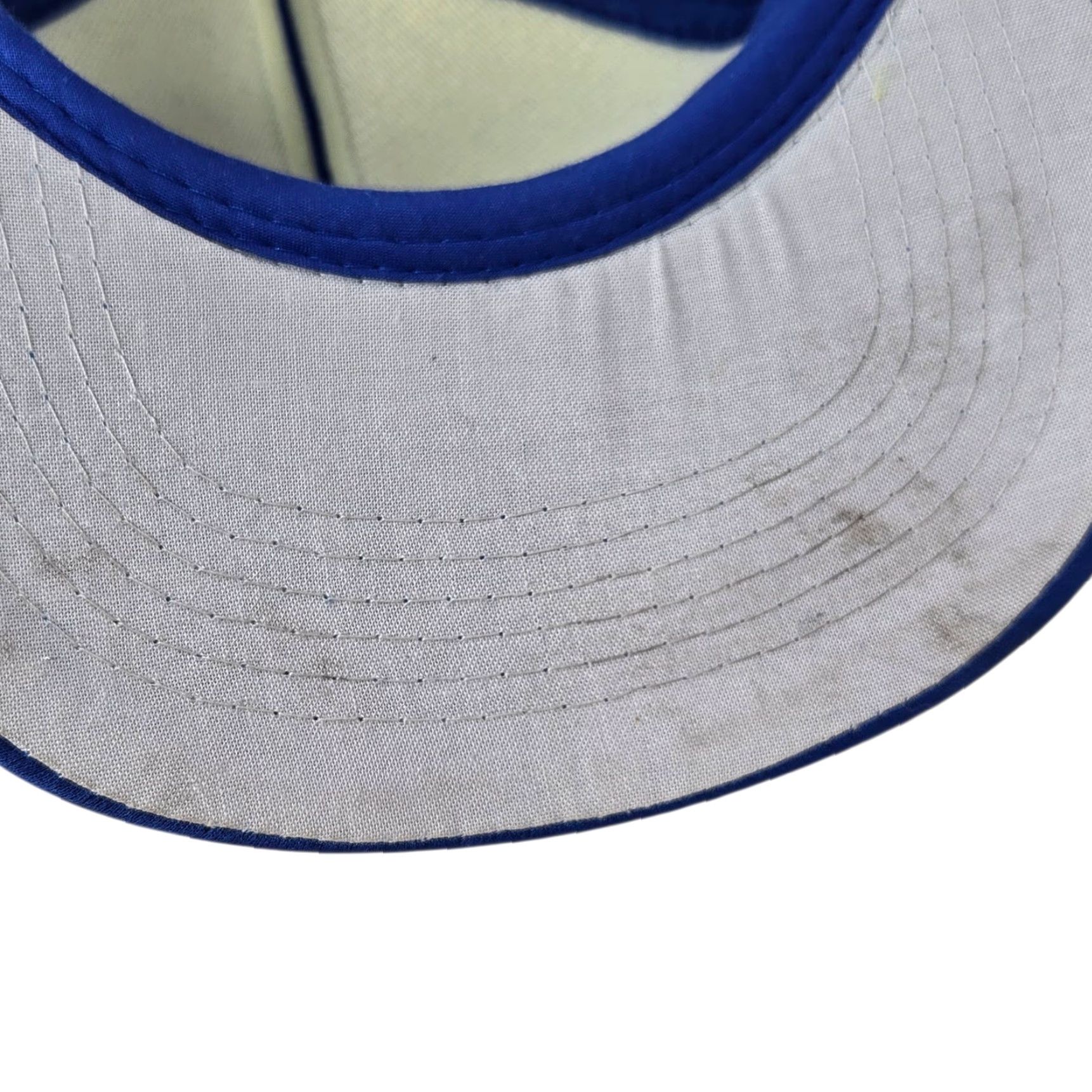New Era VINTAGE New Era Trucker Hat Mens 90s Bluesky Funny Stuff Happens Humor READ Adjustable Cap Blue Mens Size ONE SIZE - 6 Thumbnail