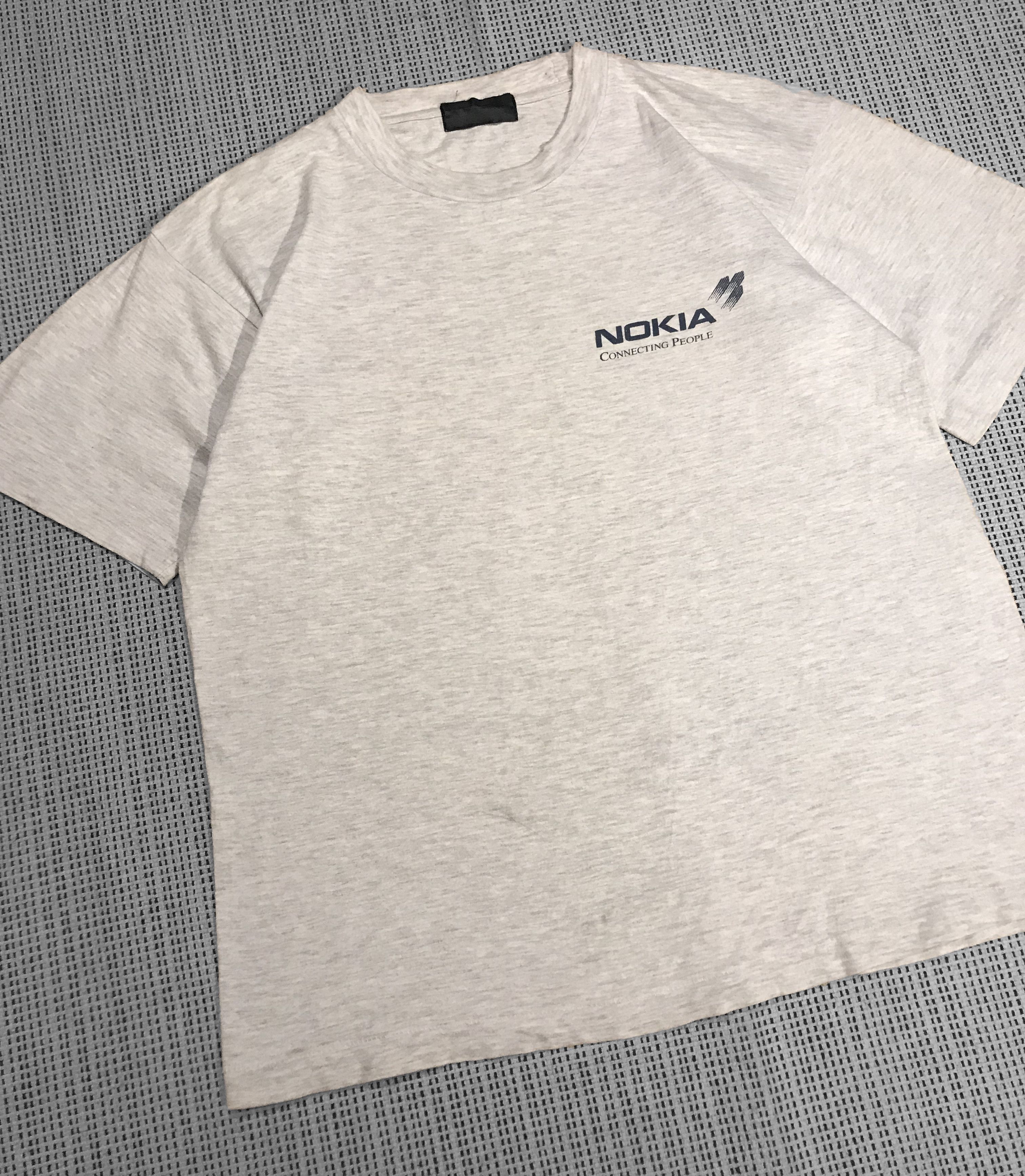 Vintage Vintage gray t-shirt 90's “Nokia” - Single stitch (M) Size US M / EU 48-50 / 2 - 2 Thumbnail