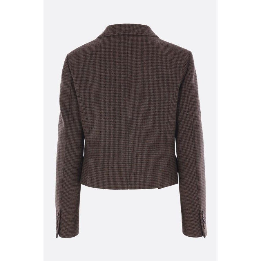 Chloe CHLOÉ Pied De Poule Brown Wool Cropped Jacket New & Authenti Size L / US 10 / IT 46 - 2 Thumbnail
