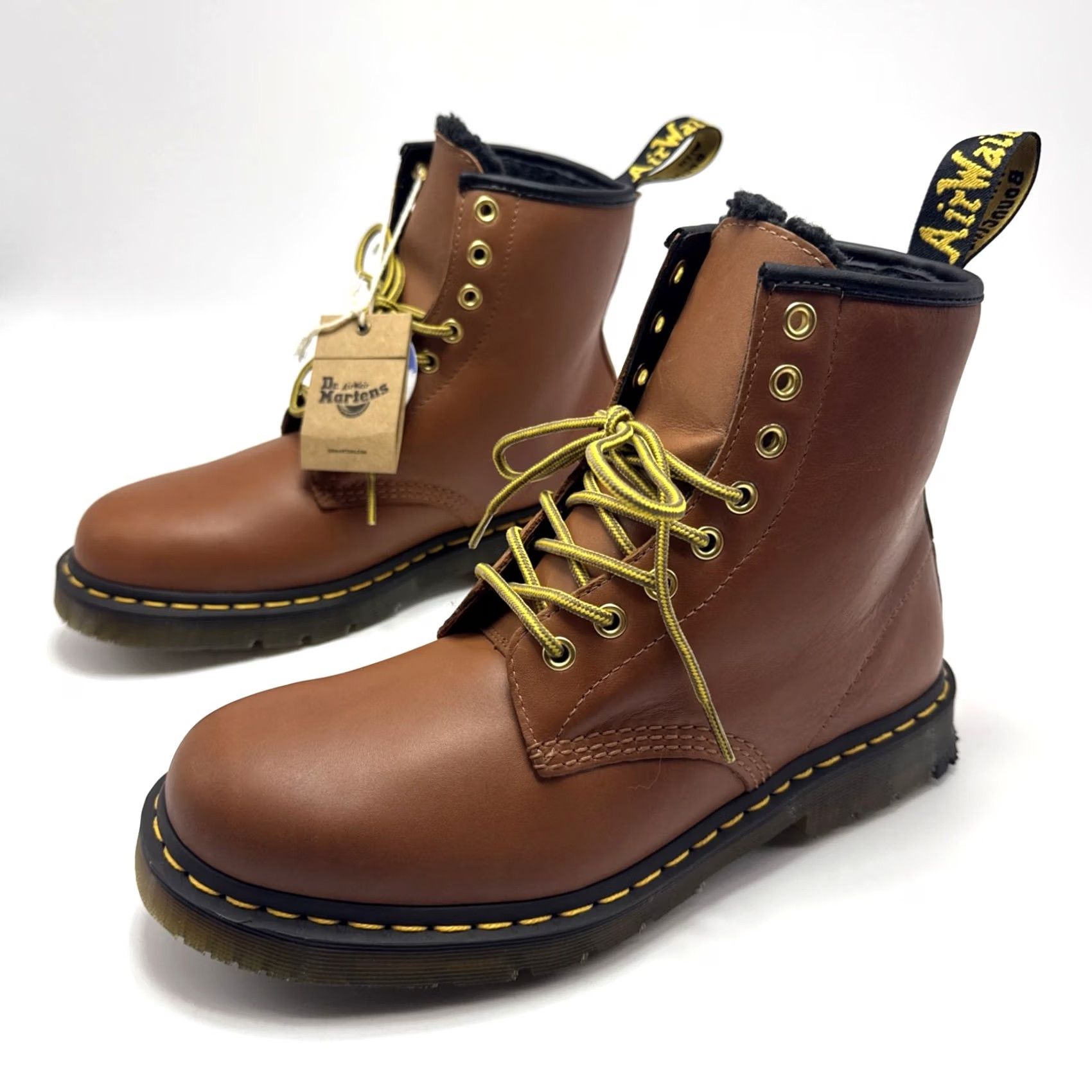 Dr. Martens Dr. Martens 1460 Leather Lace Up Boots Mens 8 Womens 9 Lt Brown Smooth Combat Leather Size US 8 / IT 38 - 2 Thumbnail