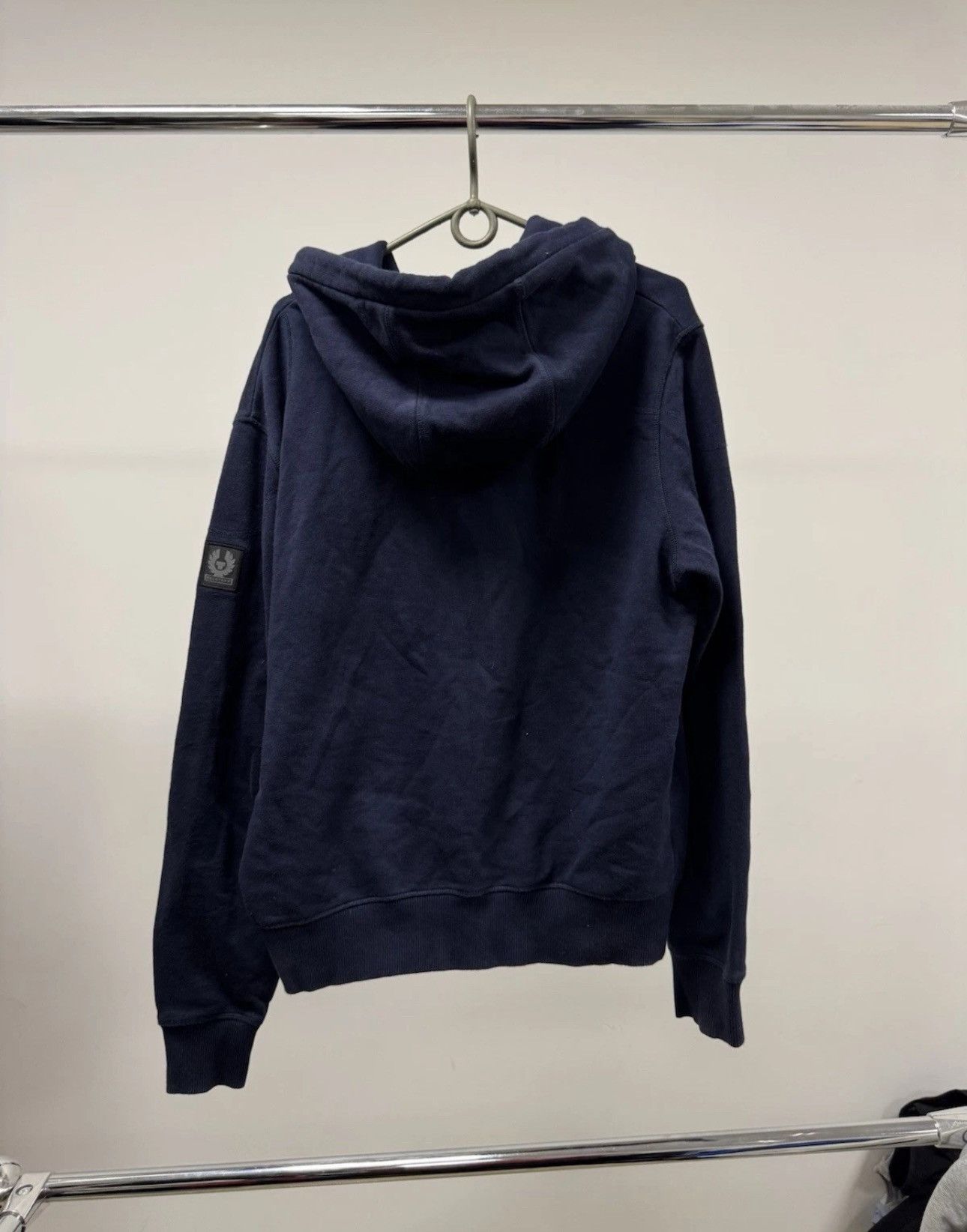 Belstaff Belstaff England Full Zip Hoodie Navy Blue Patch Logo Size US XL / EU 56 / 4 - 5 Thumbnail