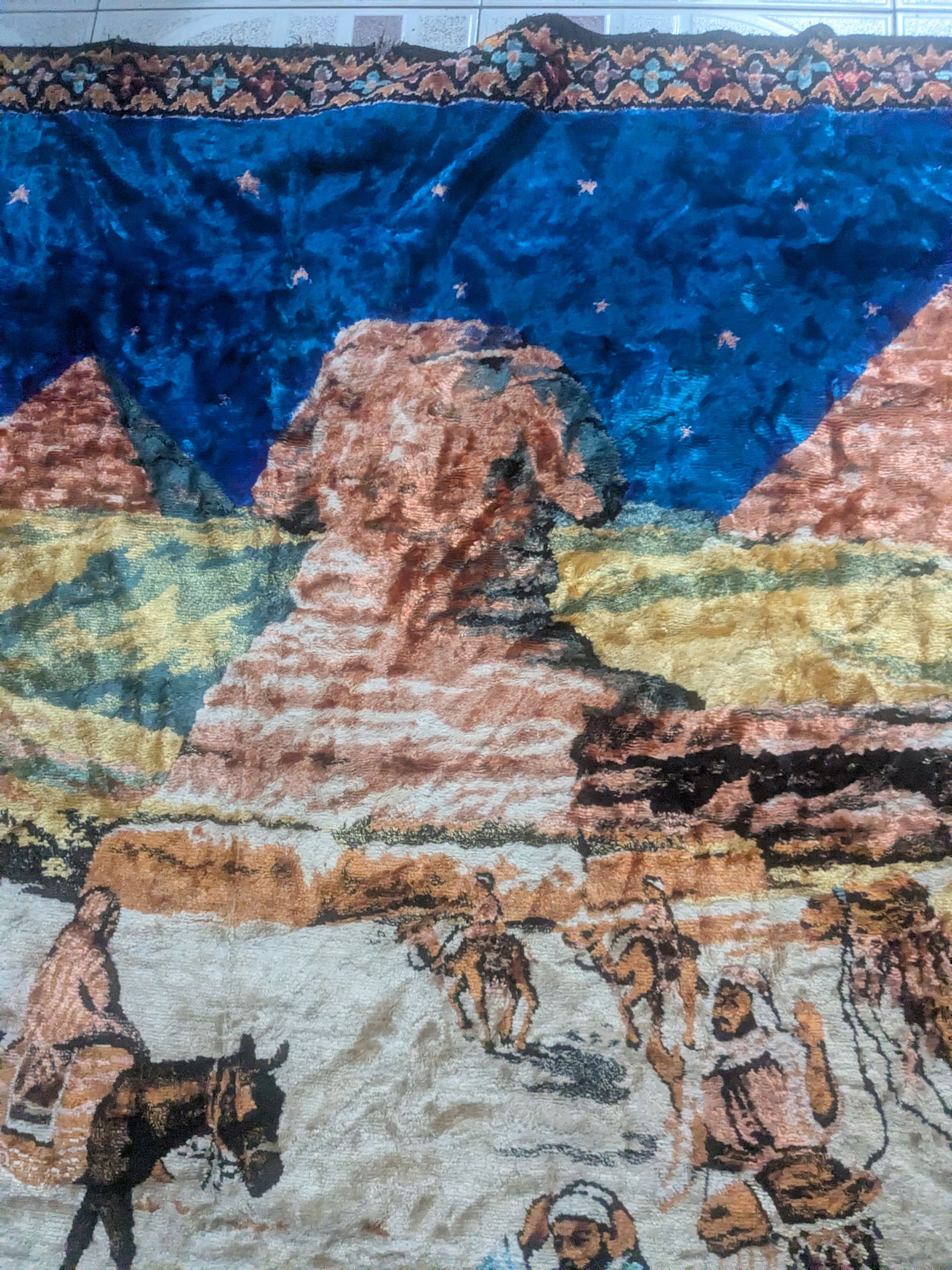 Vintage vintage wall carpet decor pyramid Egypt sphinx 70'$ Size ONE SIZE - 4 Thumbnail