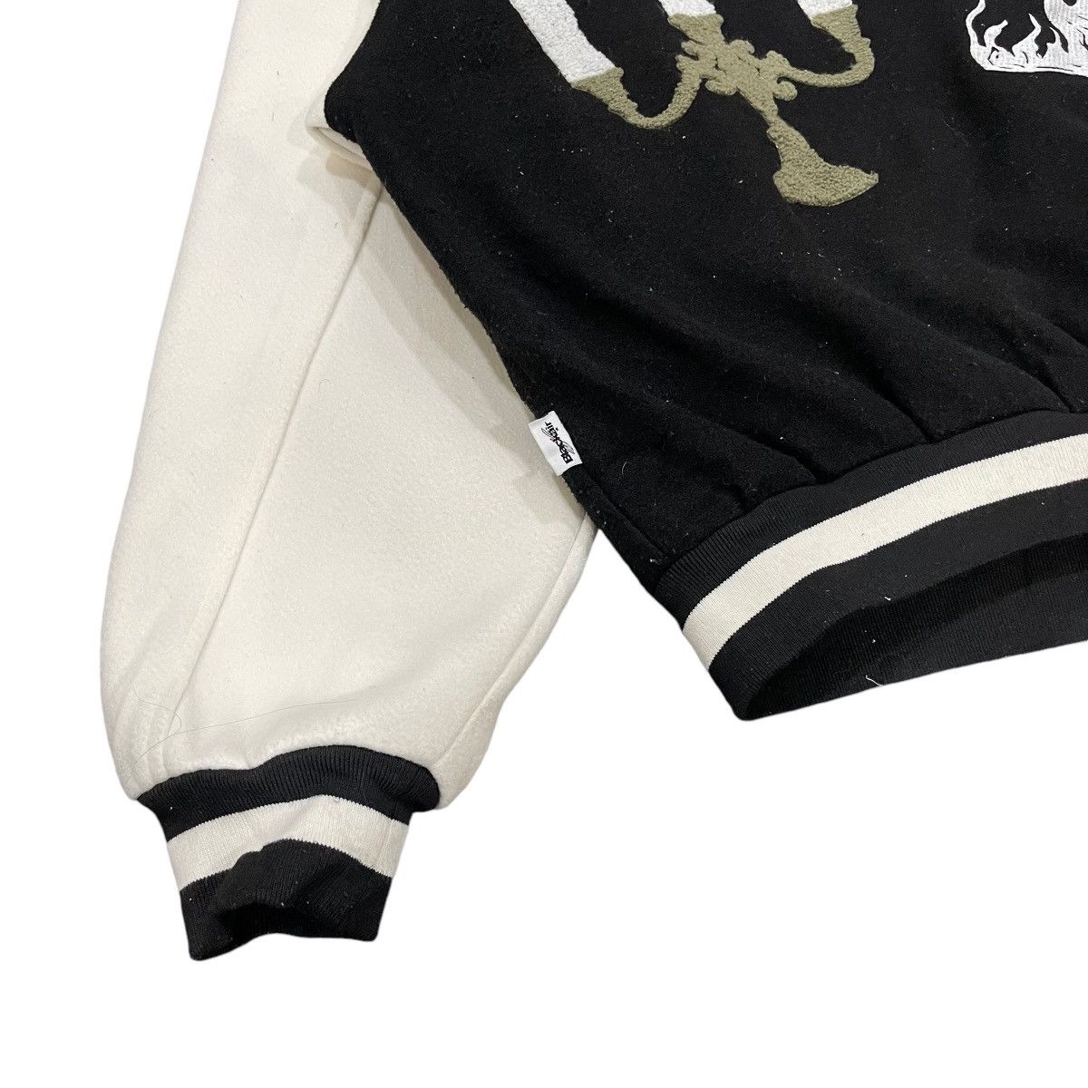 Japanese Brand Black Air Wool Snap Button Varsity Bomber Jacket Size US L / EU 52-54 / 3 - 13 Thumbnail
