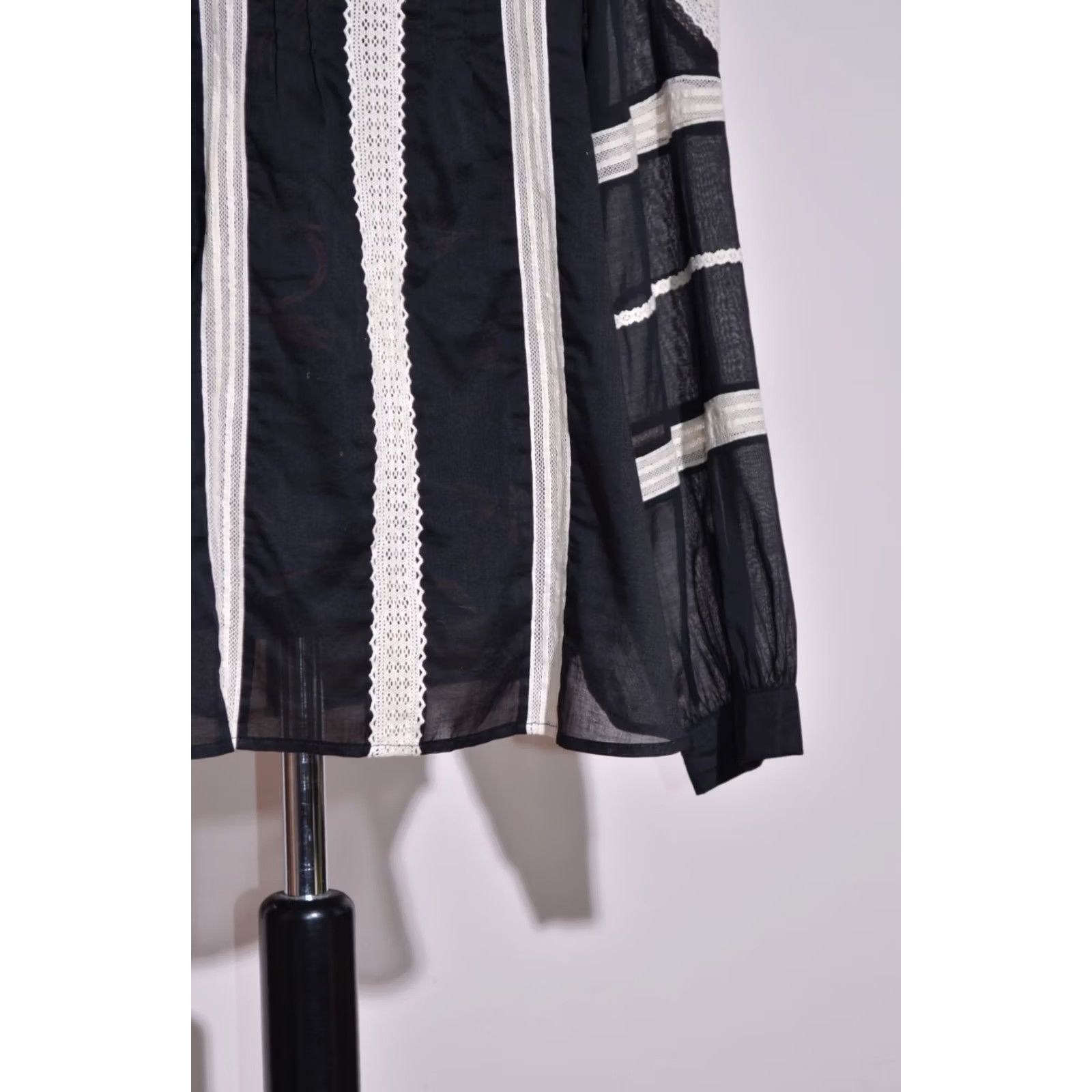 Vintage RIANI Blouse Shirt Women Black Sheer Cotton Long Sleeve A-Line size UK20 DE46 Size 3XL / US 20-22 - 5 Thumbnail