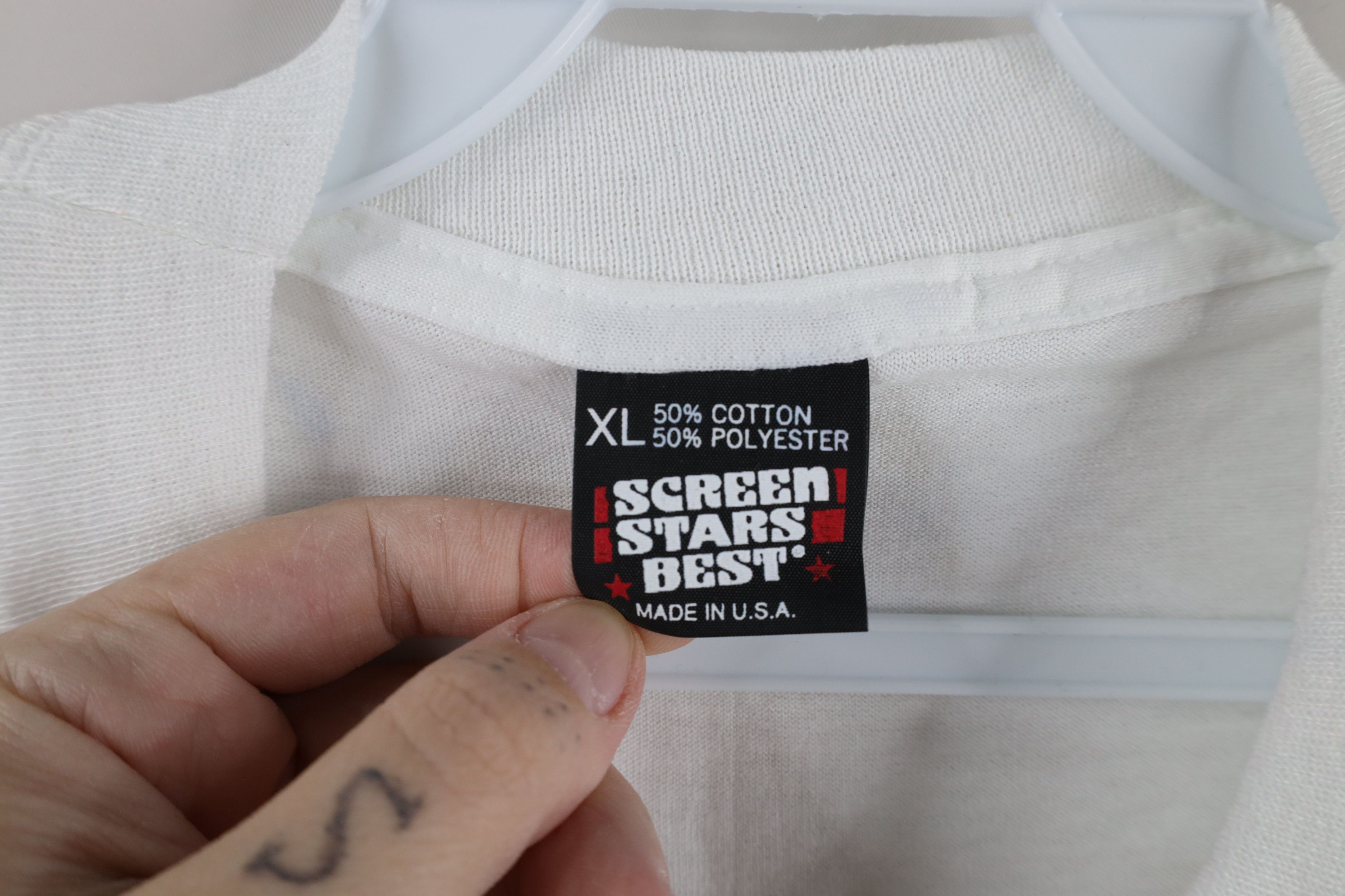 Vintage NOS Vintage 80s Union Leader Les Singer T-Shirt White USA Size US XL / EU 56 / 4 - 8 Thumbnail