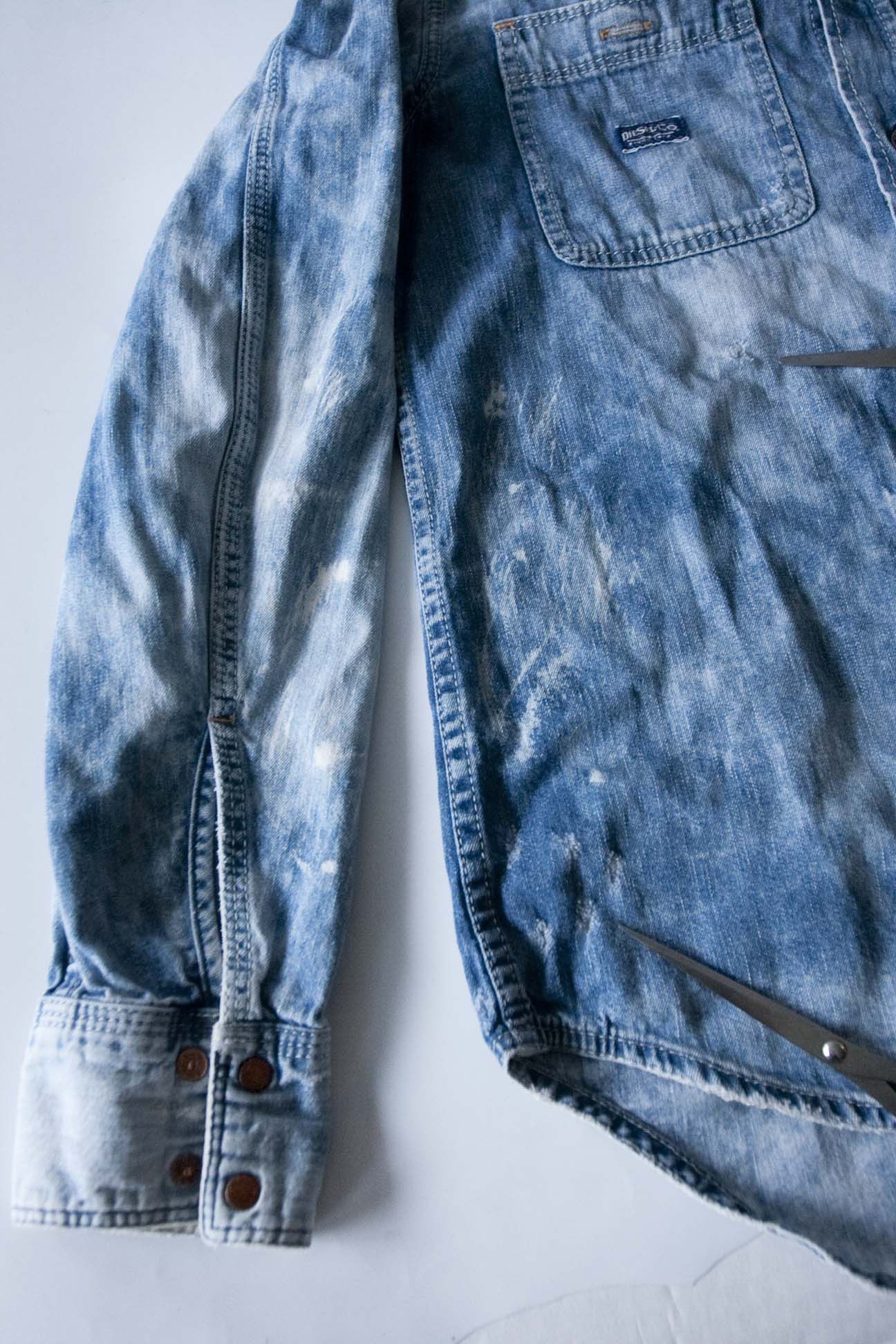 Diesel Diesel Shirt Denim Distressed Look Size S Blue Bleached Size US S / EU 44-46 / 1 - 3 Thumbnail