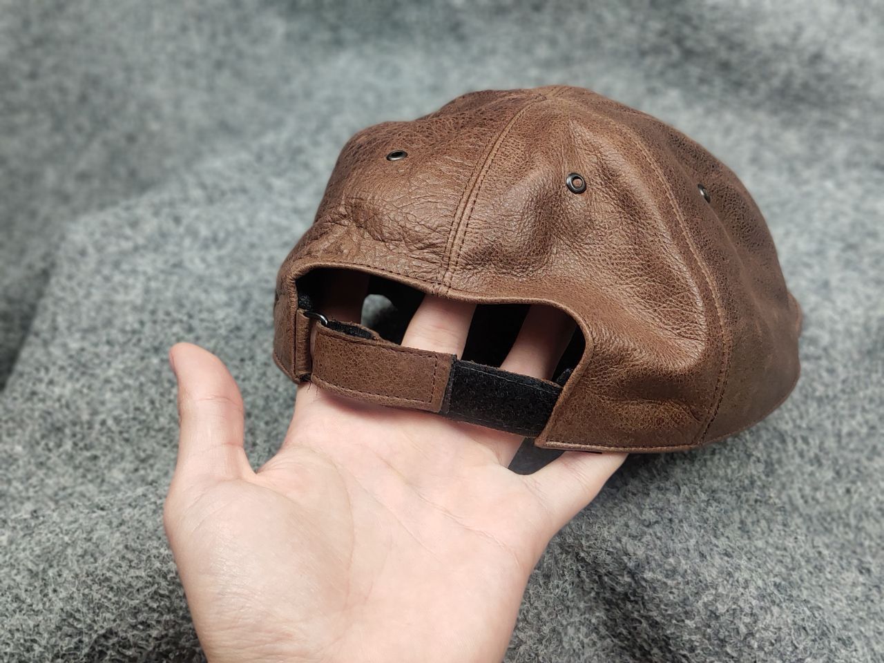 Vintage Vintage Brown Genuine Leather Baseball hat Design cap Unisex Size ONE SIZE - 10 Thumbnail