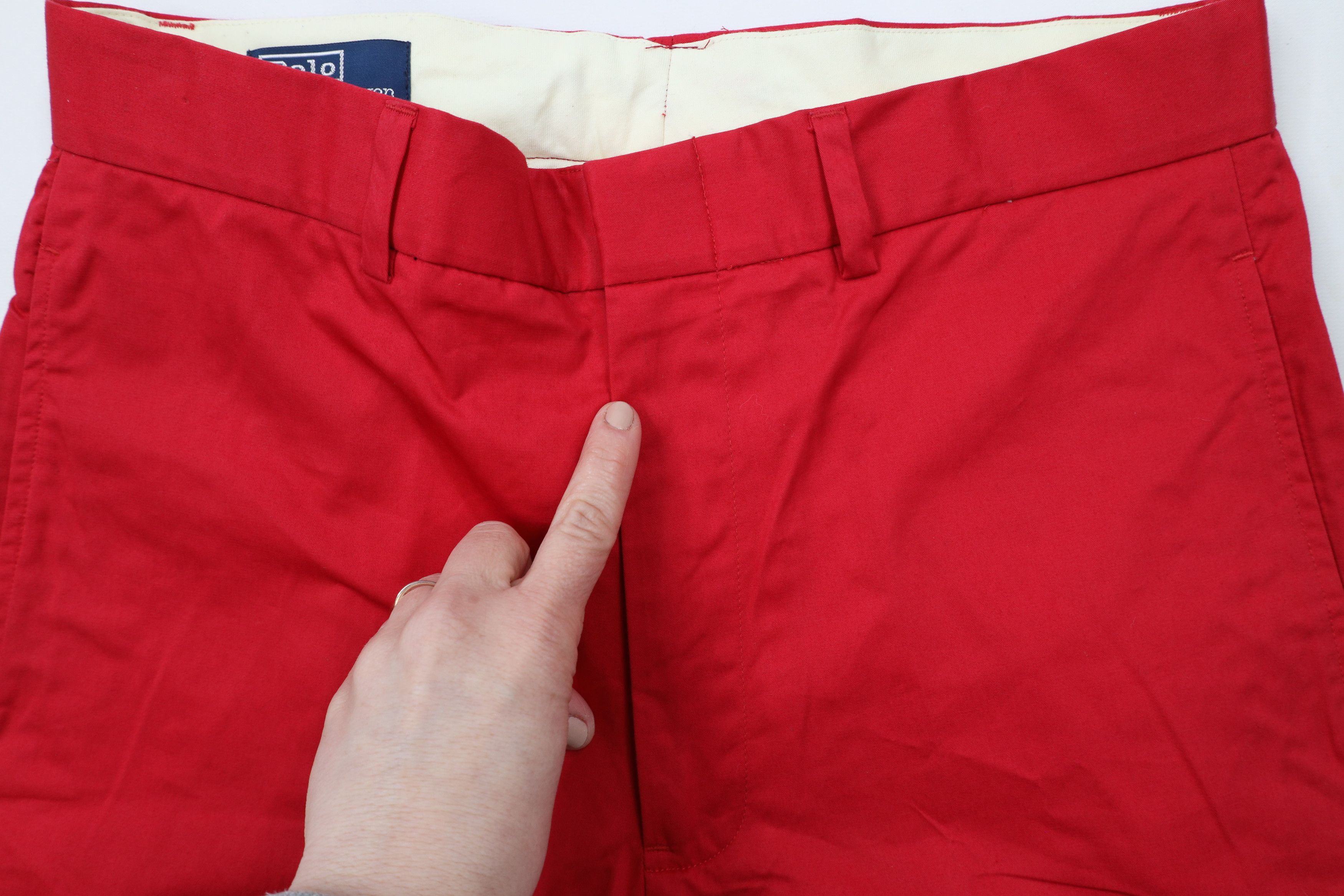 Ralph Lauren × Vintage Vintage 90s Ralph Lauren Wide Leg Cotton Chino Pants Red Size US 32 / EU 48 - 5 Thumbnail