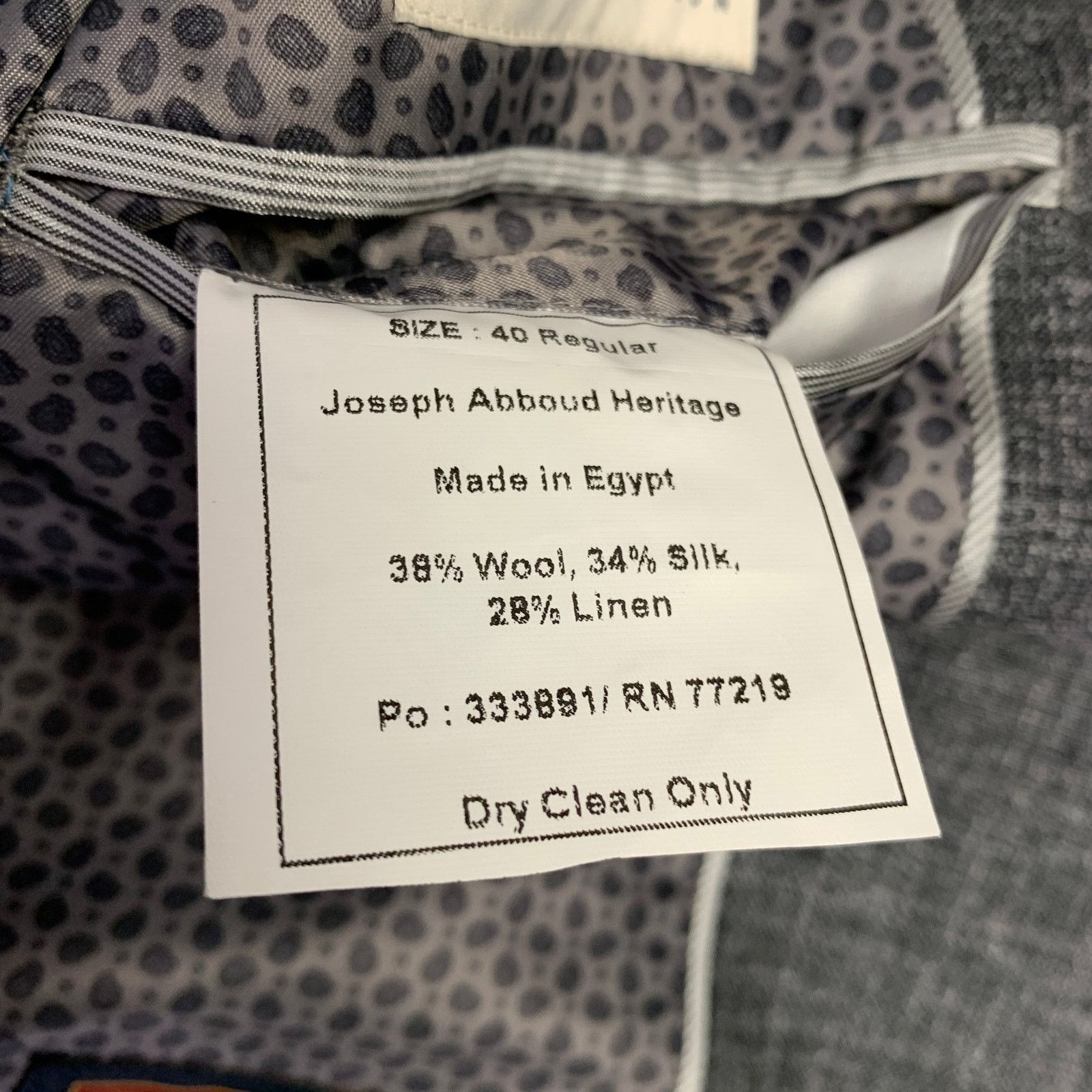 Joseph Abboud JOSEPH ABBOUD Size 40 Grey White Woven Wool Linen Sport Coat Size 40R - 10 Thumbnail