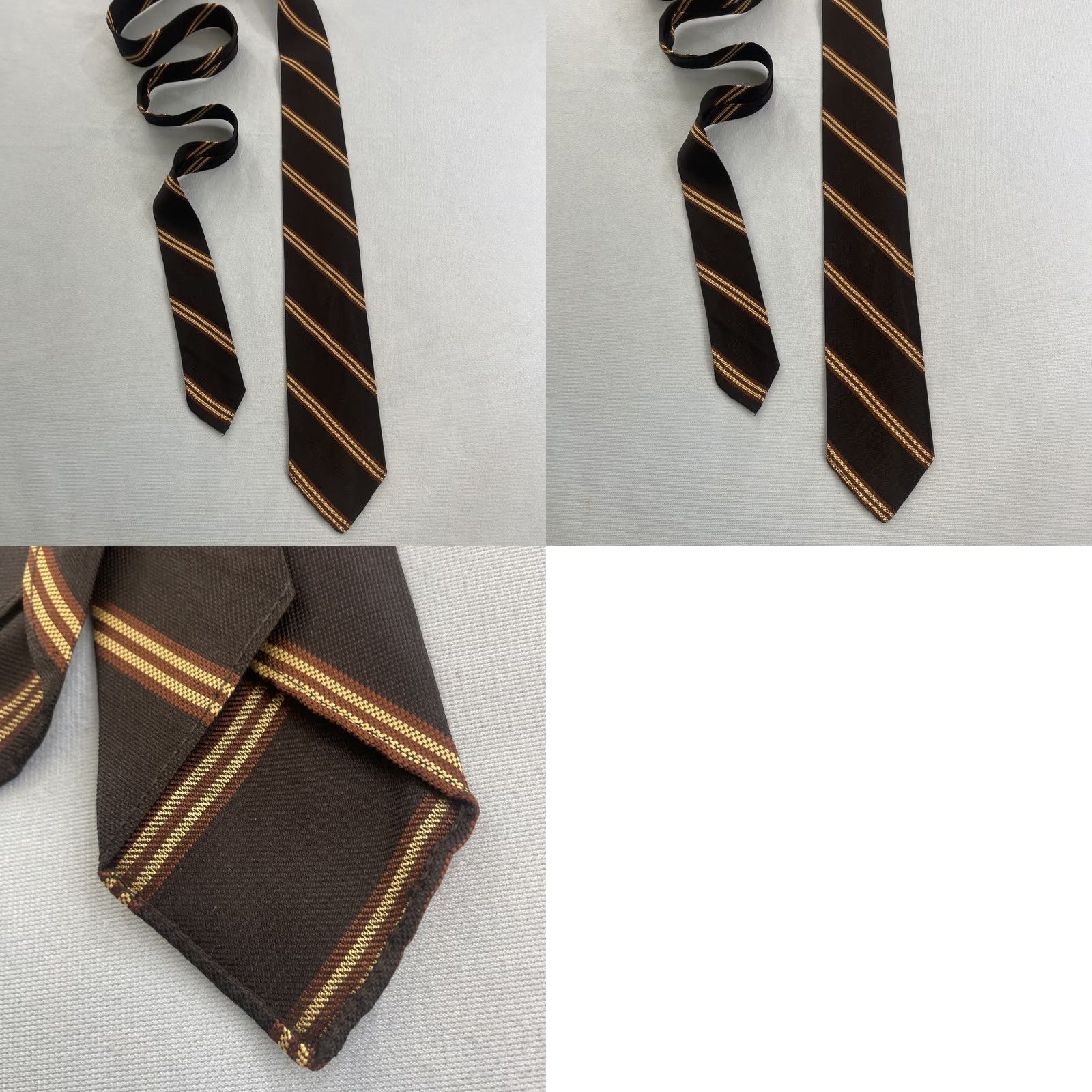 Arrow Vtg 60s 70s Repp Stripe Tie Woven Poly Navy Brown Exec Narrow Cravat 2.5x55 Capsule Necktie Mens Size ONE SIZE - 11 Thumbnail