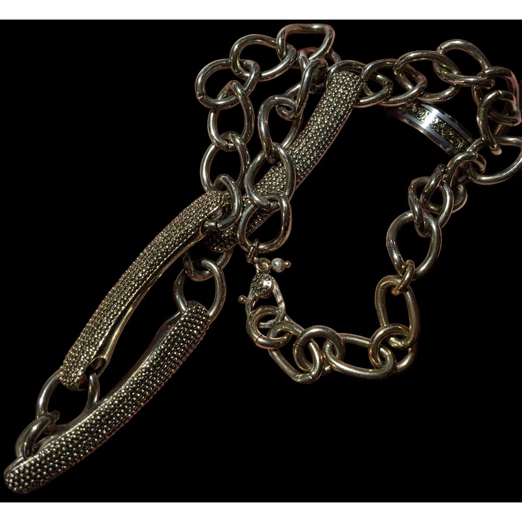 Monet Vintage Monet Textured Bar Link Accent Necklace Size ONE SIZE - 4 Thumbnail