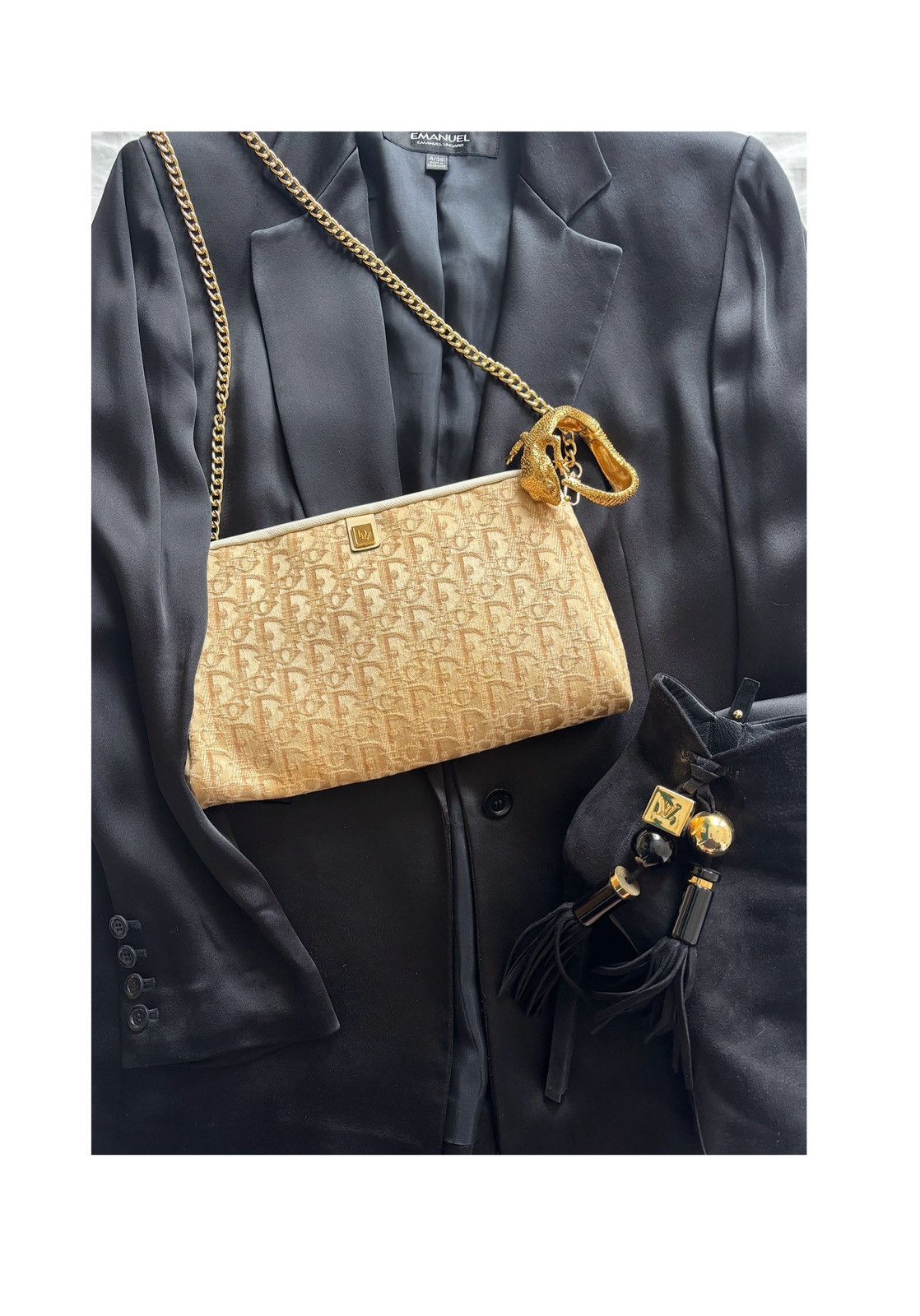 Dior Christian Dior raffia pouch with Woven monogram Size ONE SIZE - 10 Thumbnail