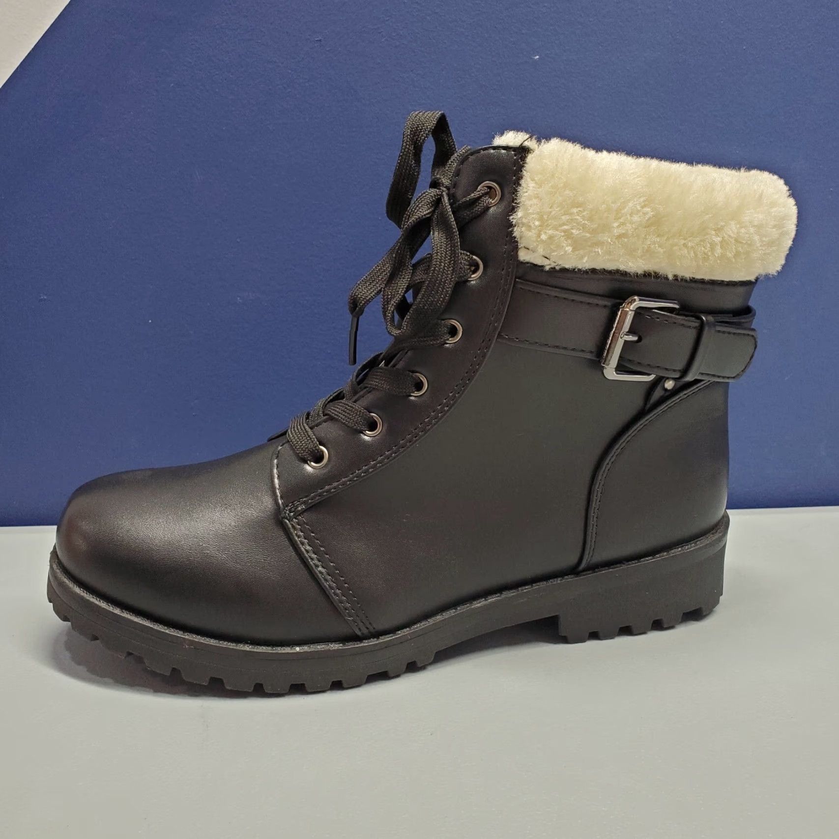 Vintage LAMO Park City Combat Winter Boots Womens Size 11 Black Faux Fur AW1765 Size L / US 10 / IT 46 - 5 Thumbnail