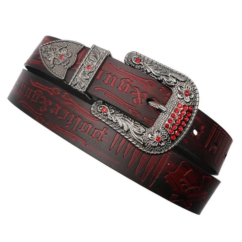 Japanese Brand Cowboy gun & bullet embossed design belt Size ONE SIZE - 4 Thumbnail