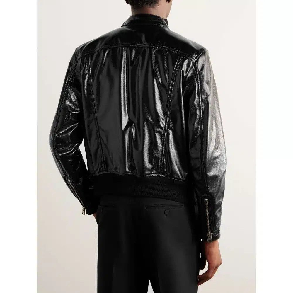 Tom Ford o1loc1c1024 LBS020 Leather Blouson Jacket in Black Size US L / EU 52-54 / 3 - 3 Thumbnail