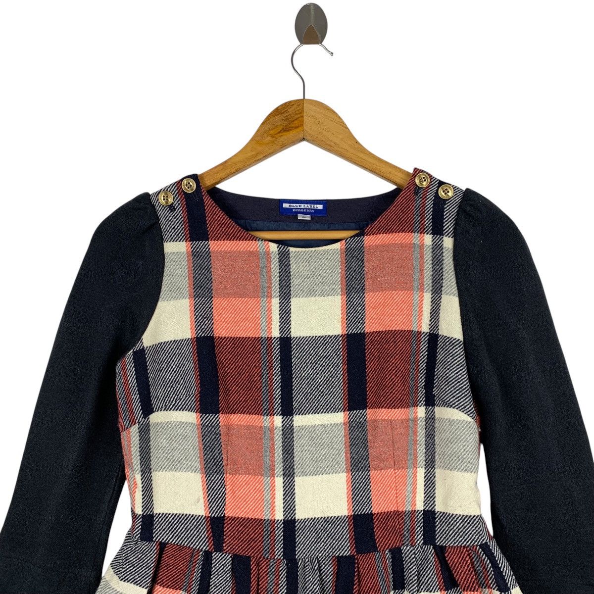 Burberry BURBERRY England Blue Label Designer Check Dress Long Sleeve Size S / US 4 / IT 40 - 3 Thumbnail