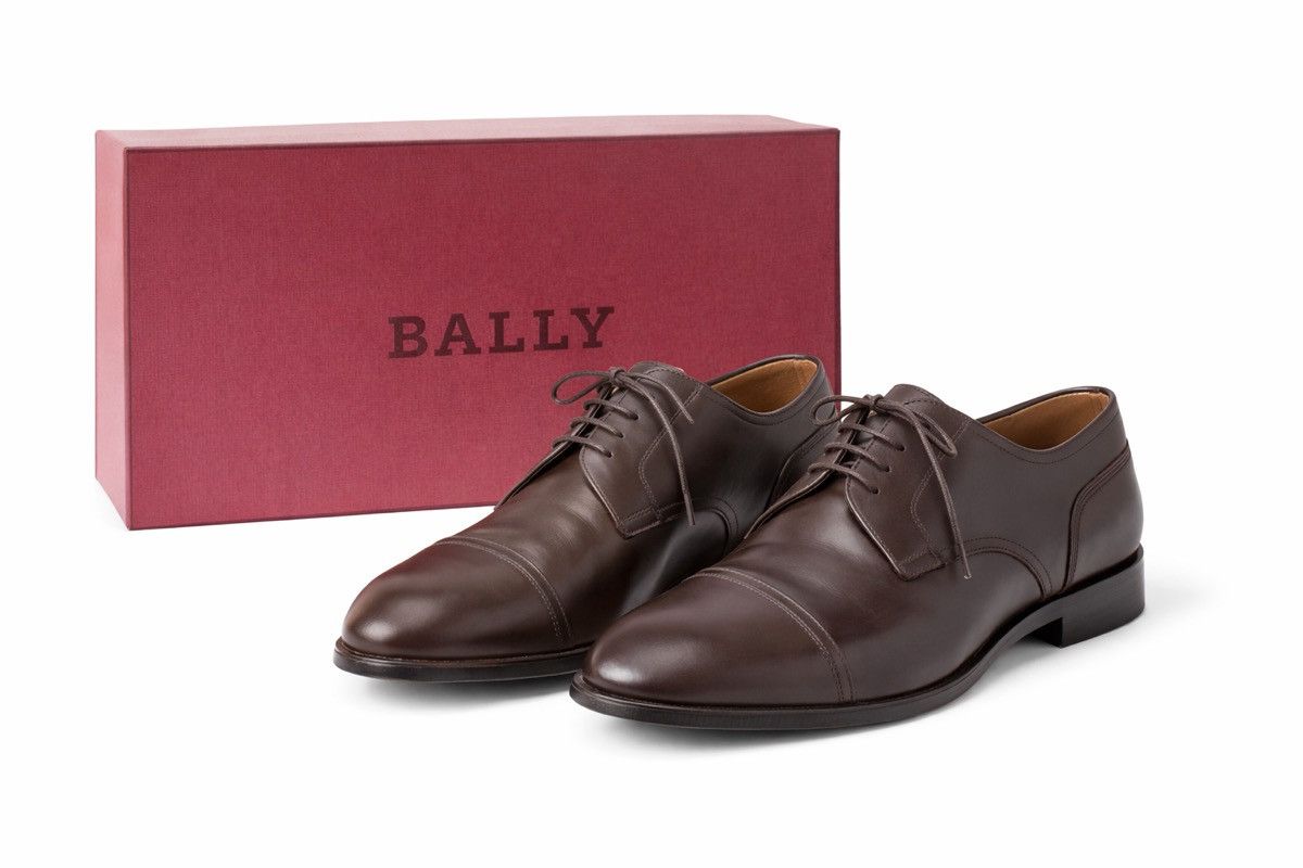 Bally Bally Dark Brown Leather Cap-Toe Oxford Dress Shoes Size US 9 / EU 42 - 1 Thumbnail