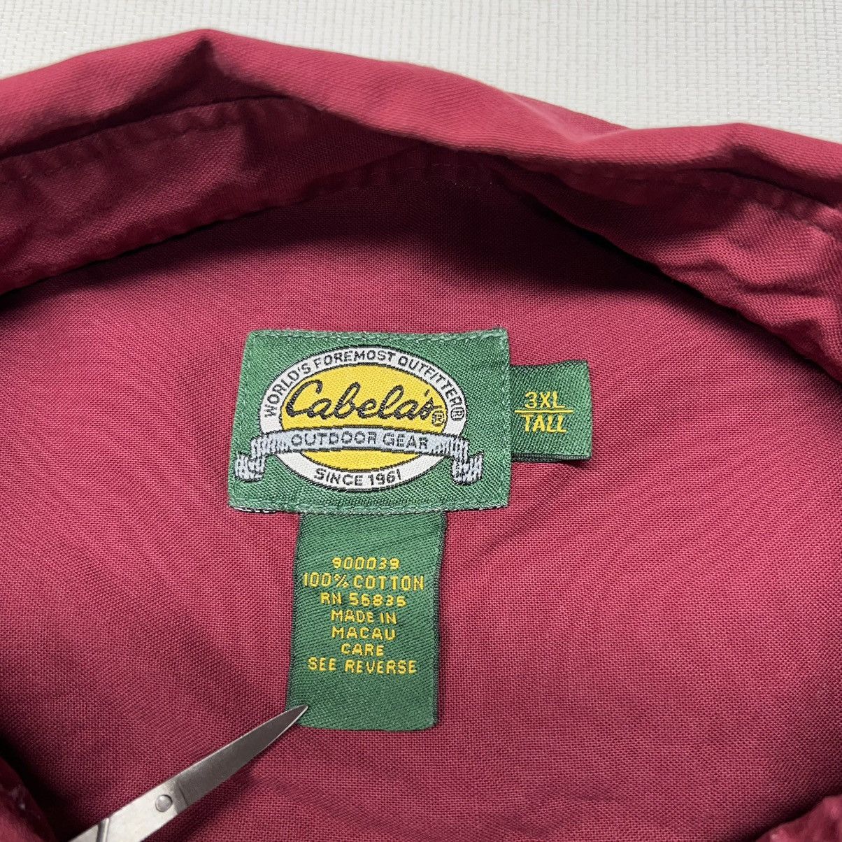 Cabelas Cabelas Button Up Shirt Red Long Sleeve Button Outdoor Gear Size US XXL / EU 58 / 5 - 11 Thumbnail