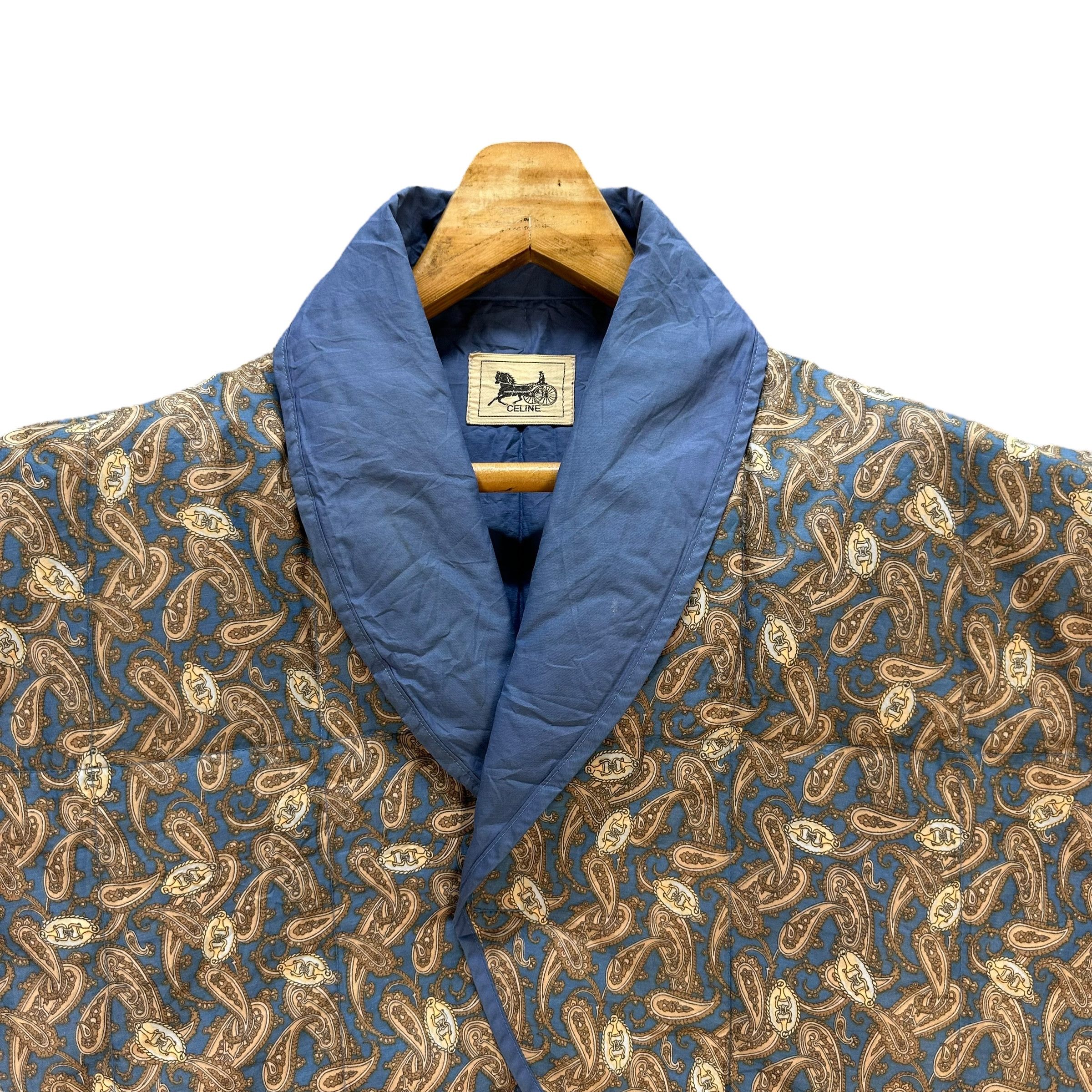 Celine Vintage CELINE Paisley Pattern Down Poncho Vest #A75-1803 Size L / US 10 / IT 46 - 2 Thumbnail