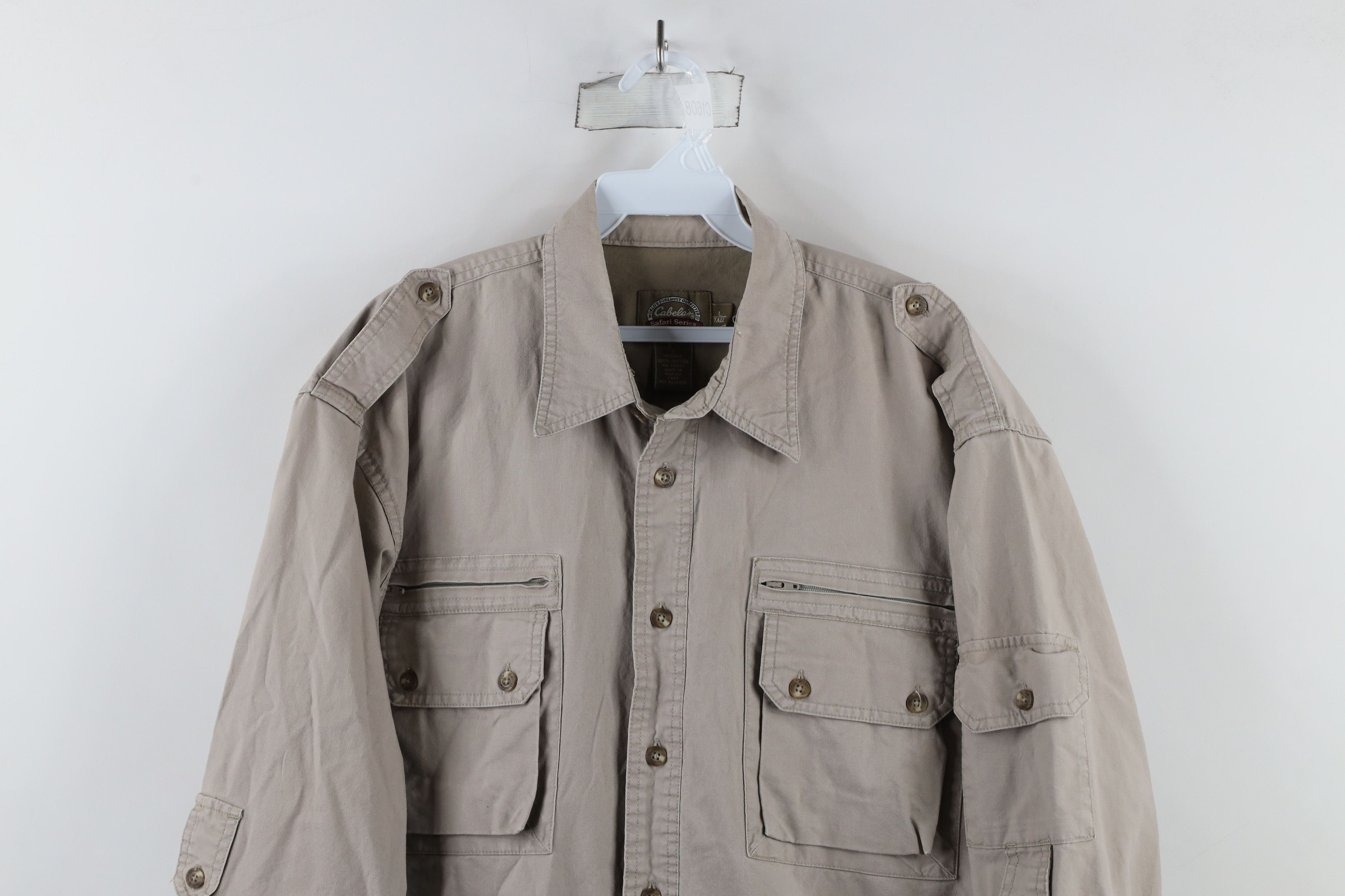 Cabelas × Vintage Vintage Cabelas Safari Hunting Bush Button Shirt Beige Size US L / EU 52-54 / 3 - 2 Thumbnail