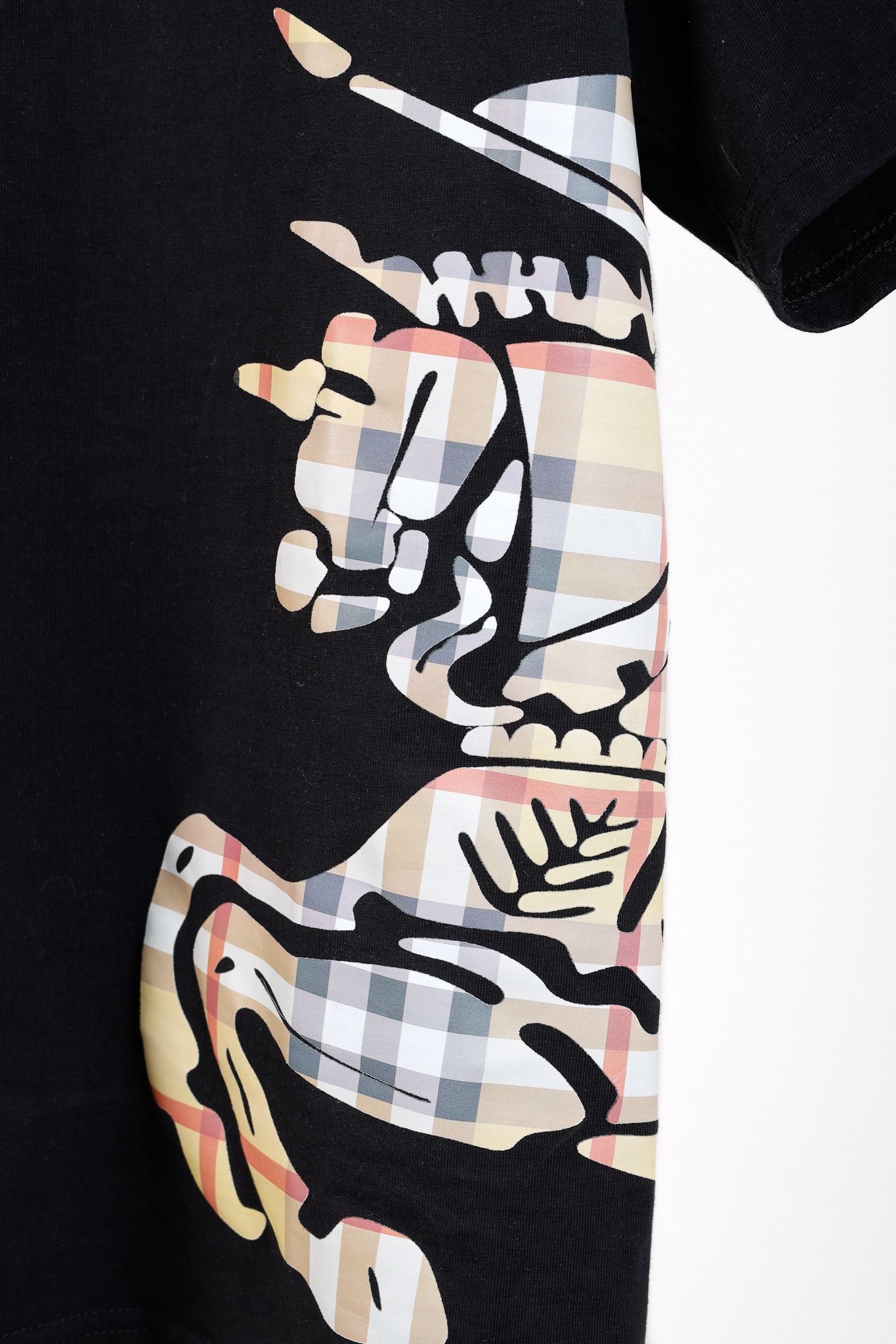 Burberry Burberry Equestrian Knight Check Logo Black Tee Size L / US 10 / IT 46 - 6 Thumbnail
