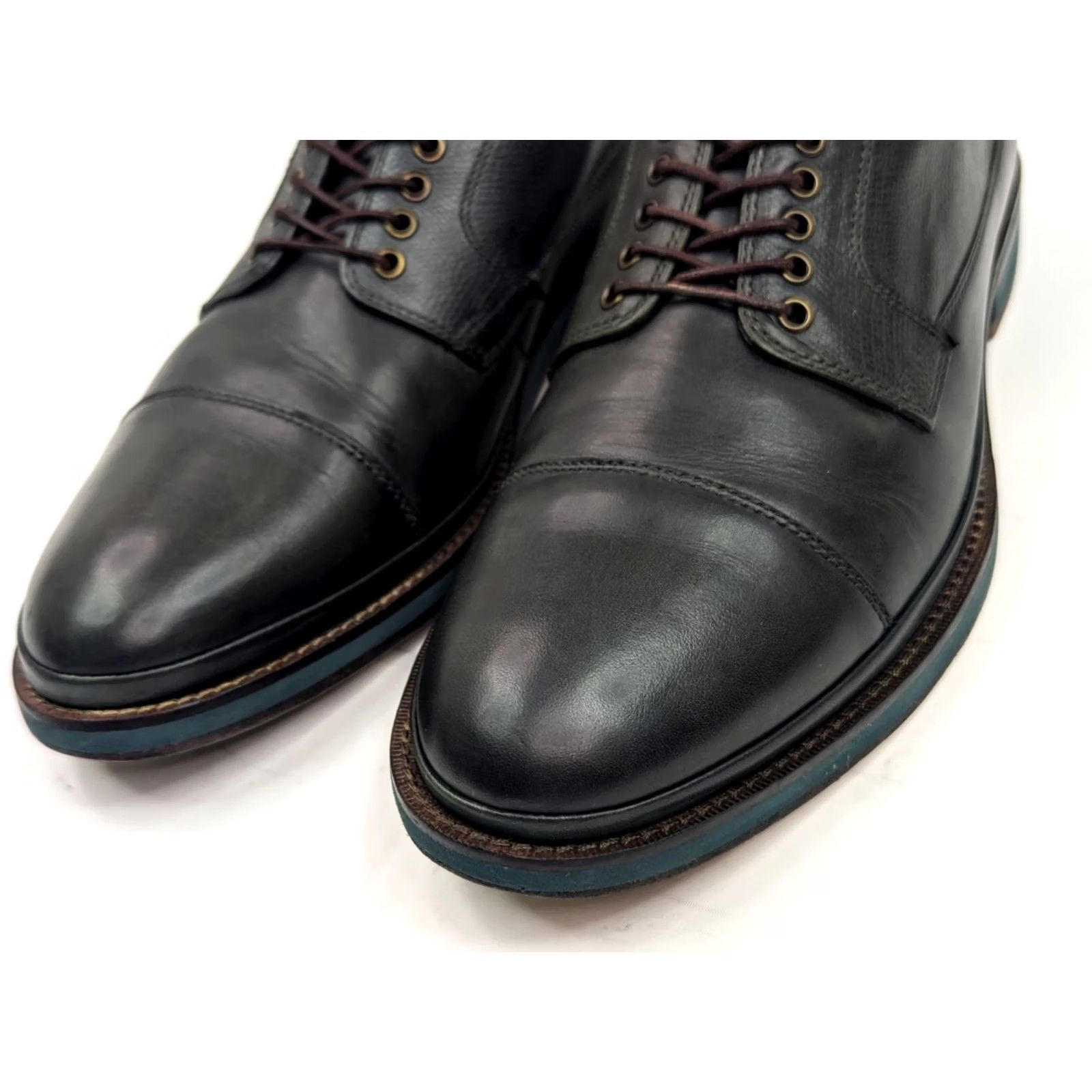 Cole Haan Cole Haan Green Cap Toe Oxford Shoes – Men 10.5M Derby Pebble Leather Saddle Style Dress Shoes Size ONE SIZE - 5 Thumbnail
