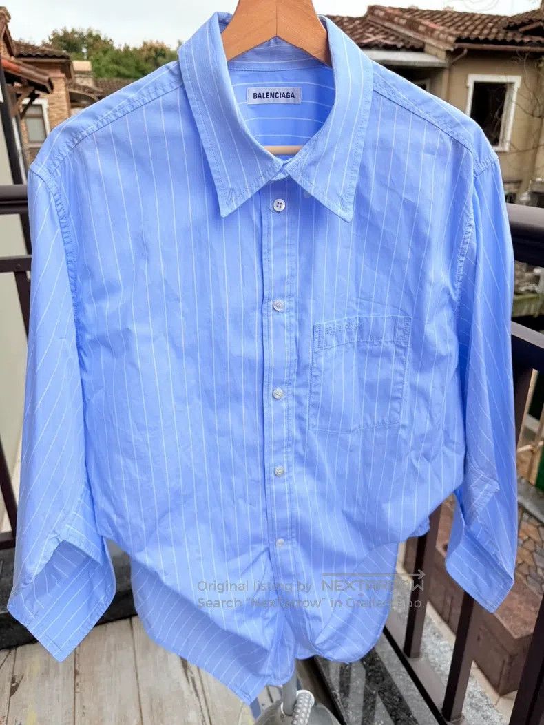 Balenciaga Balenciaga Striped Asymmetrical Shirt Size XS / US 0-2 / IT 36-38 - 4 Thumbnail