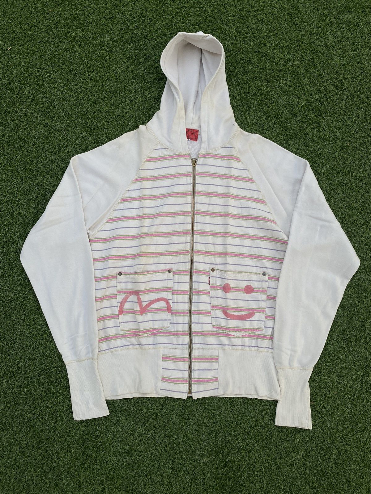 Evisu EVISU YAMANE ZIP HOODIE PINK SEA GULL & SMILE PAINT Size US XL / EU 56 / 4 - 1 Thumbnail