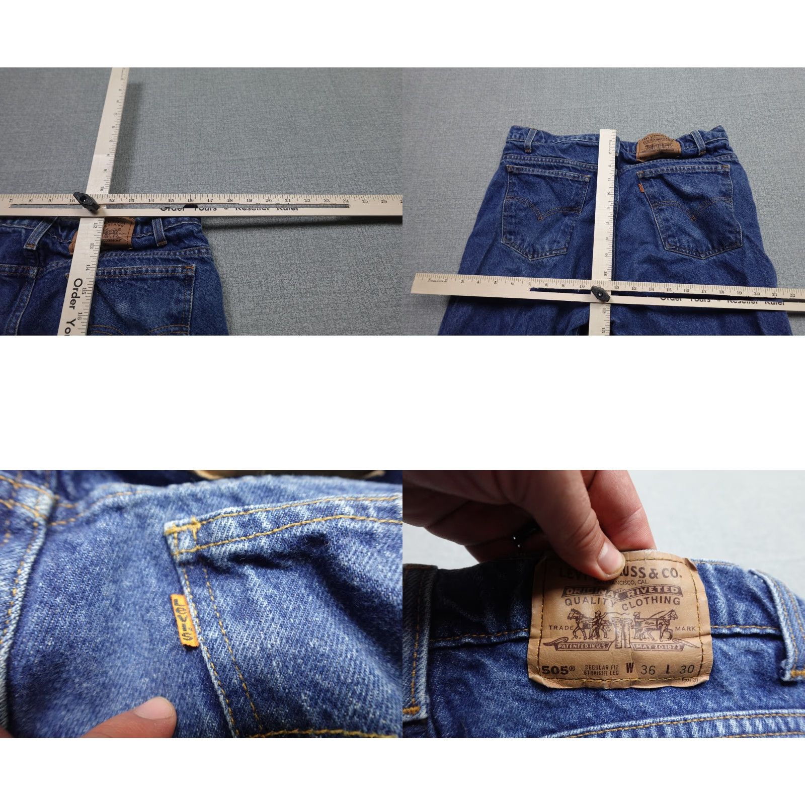 Levi's VINTAGE Levi's 505 Jeans Men 36x27 Blue Light Wash Orange Tab 90s Distressed Hem Levi's 505 Jeans Men 36x27 Blue Light Wash Distressed Hem 90s Size US 36 / EU 52 - 8 Thumbnail