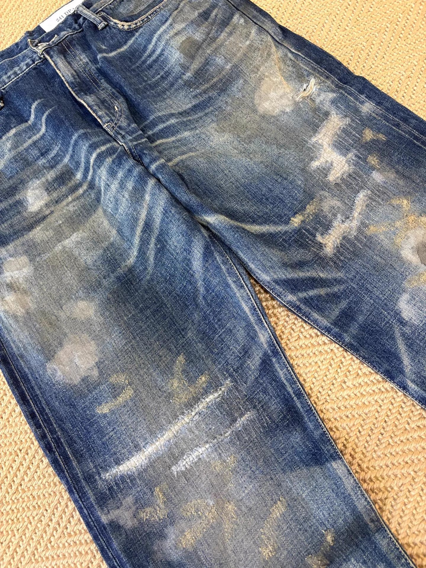 Neighborhood Neighborhood 24SS Mud Dye Washed Distressed Cut Jeans L Size US 34 / EU 50 - 4 Thumbnail