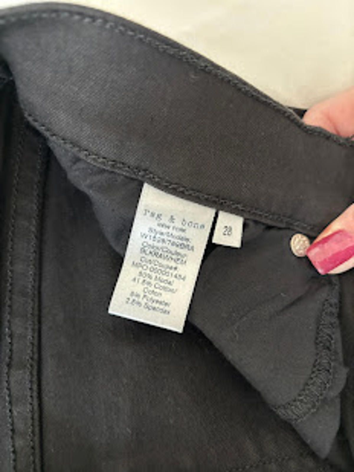 Other rag & bone Black Skinny Jeans Raw Ankle Hem Size 28 NWT Size 28" / US 6 / IT 42 - 6 Thumbnail