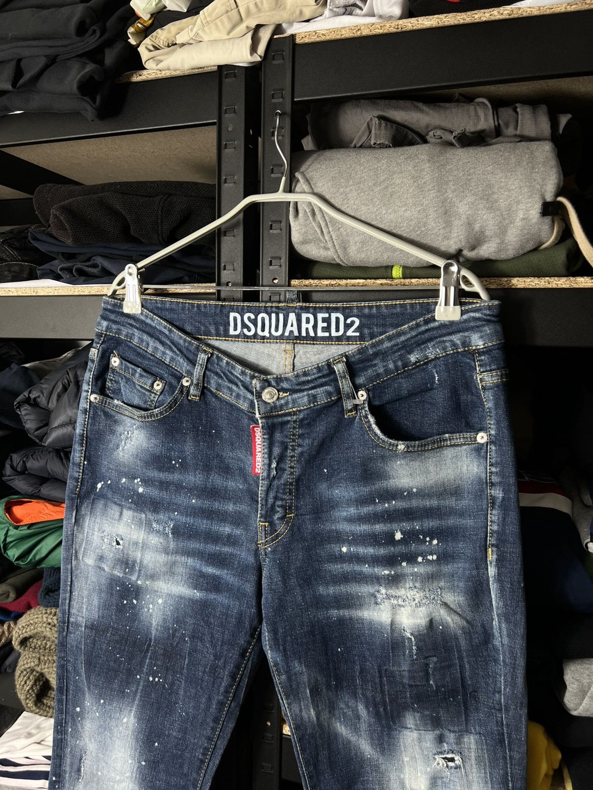 Dsquared2 Dsquared2 Slim Jeans Blue Distressed Paint Splatter Denim Size US 36 / EU 52 - 7 Thumbnail