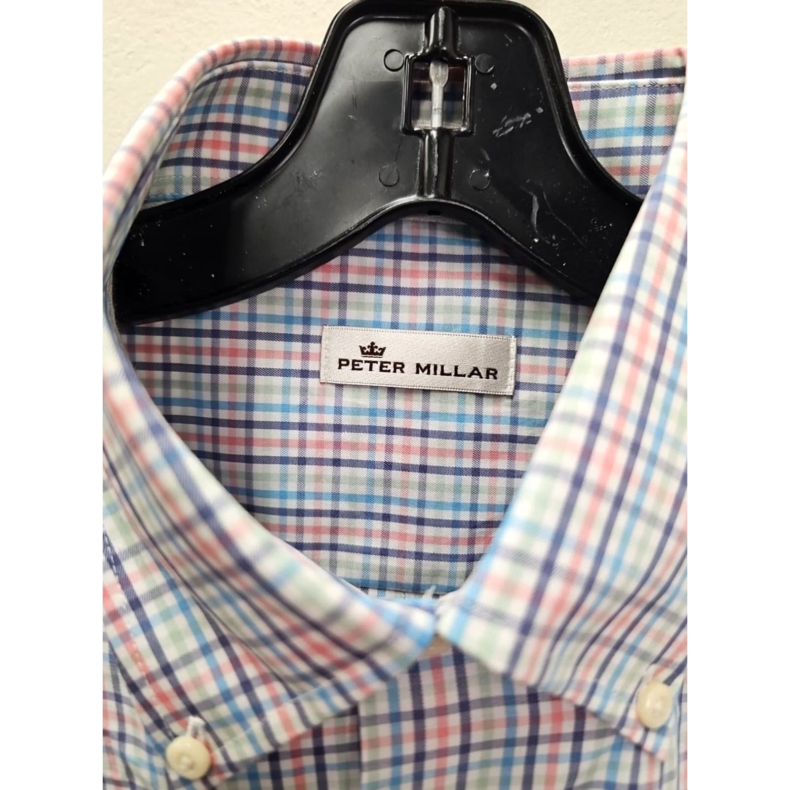 Peter Millar Peter Millar Shirt Mens Size Medium Long Sleeve Button Up Plaid Multicolor Cotton Blend Knit Casual Business Regular Mens Size US M / EU 48-50 / 2 - 2 Thumbnail