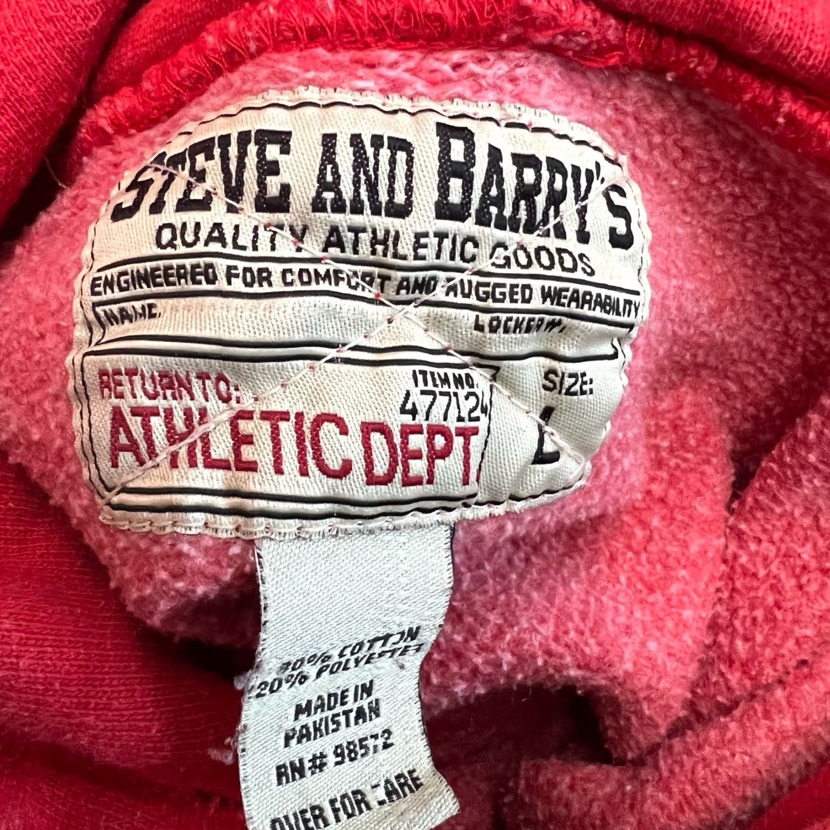 Vintage VINTAGE Steve & Barrys Ohio State Hoodie Logo Red XL Men's Pullover Hooded Pockets Graphic Print Crew Neck Sports Shirt Size US XL / EU 56 / 4 - 5 Thumbnail