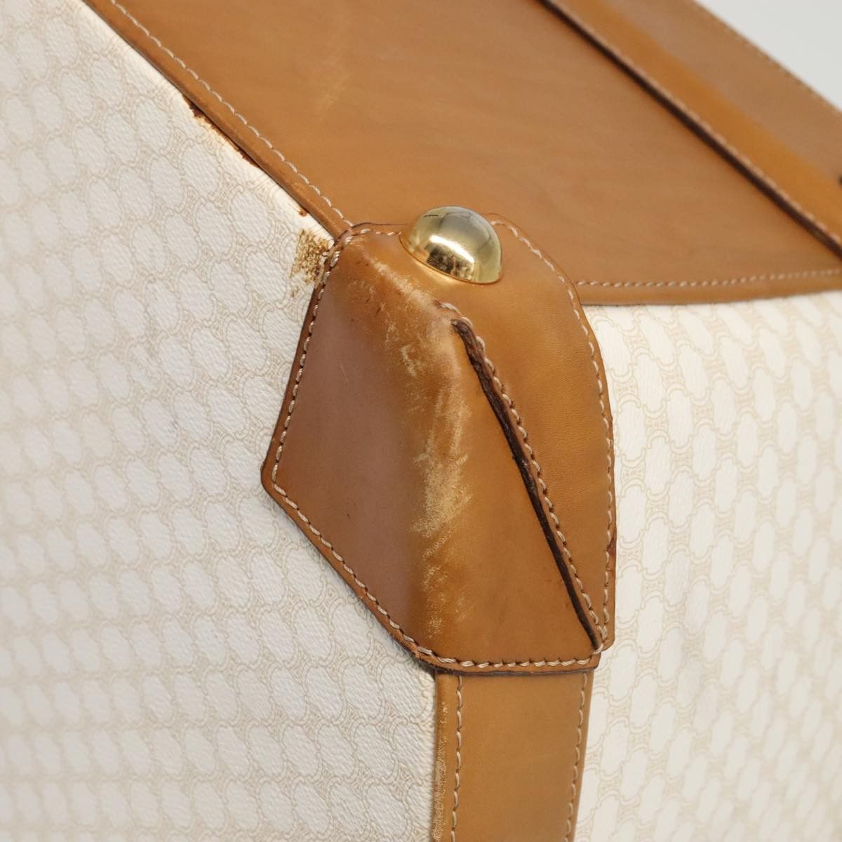 Celine CELINE Macadam Canvas Hat Case Trunk Pvc Leather White Size ONE SIZE - 16 Thumbnail