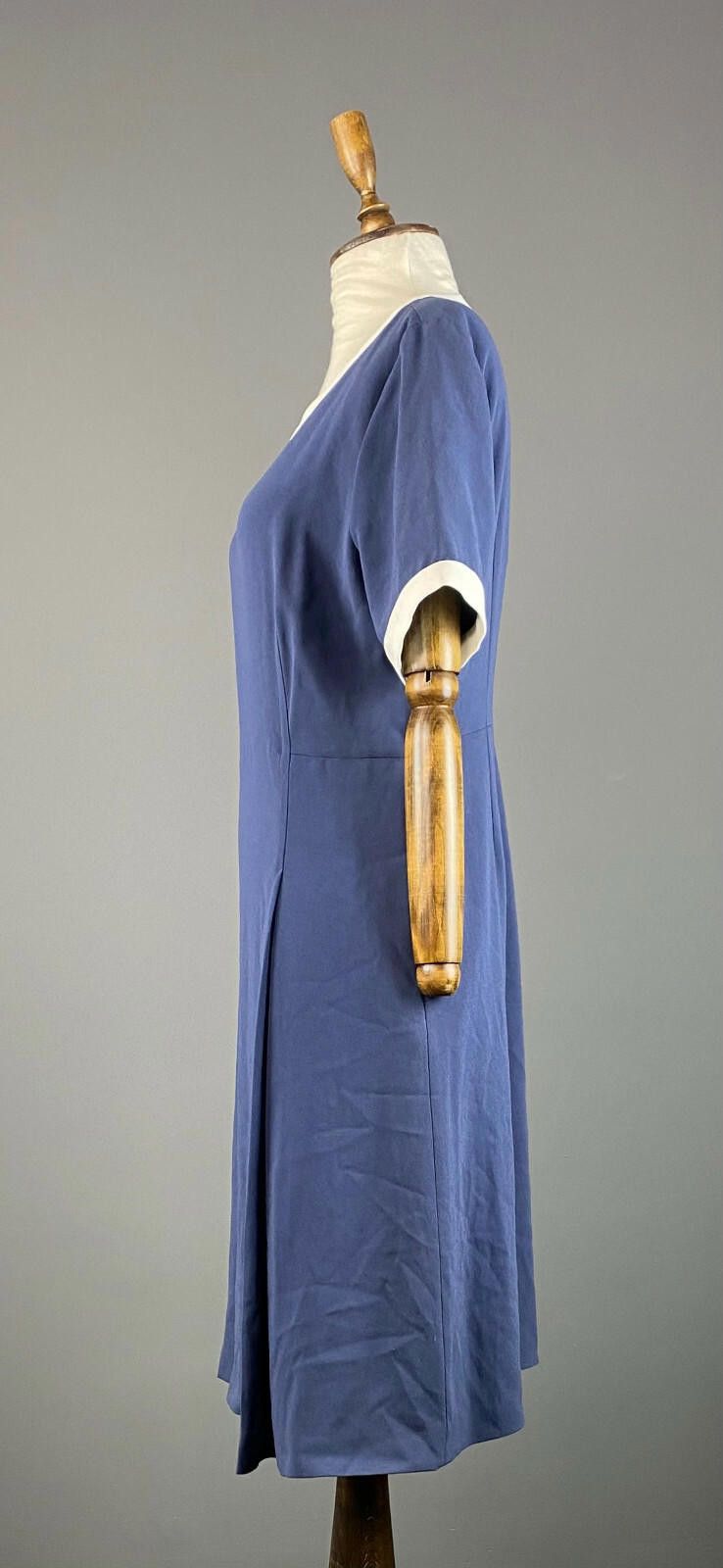 Designer Weekend Max Mara Blue Short Sleeve A-Line Midi Dress Size 14 Size XL / US 12-14 / IT 48-50 - 5 Thumbnail