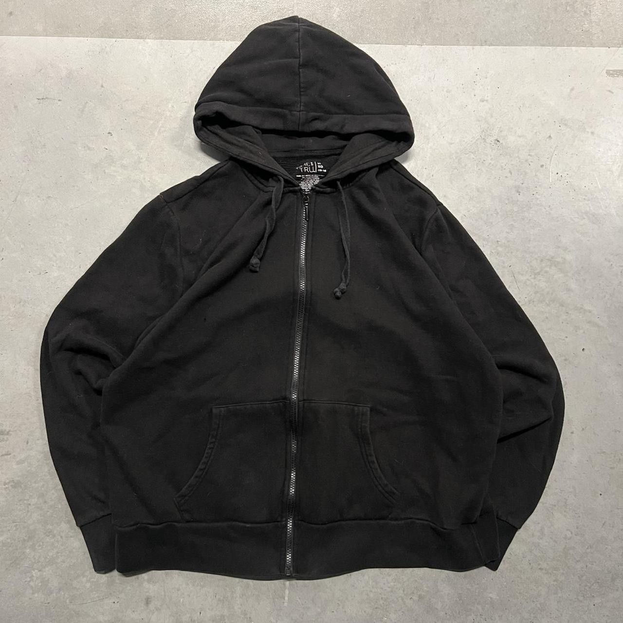 Vintage Vintage Y2K/2000s Blank Black Grunge Zipup Hoodie! Size US XL / EU 56 / 4 - 1 Thumbnail