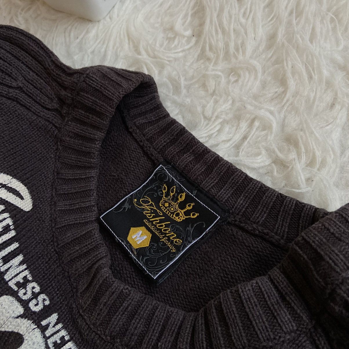 Vintage 📌 Crazy Fishbone Avant-Garde 00s Sweater Size US M / EU 48-50 / 2 - 4 Thumbnail