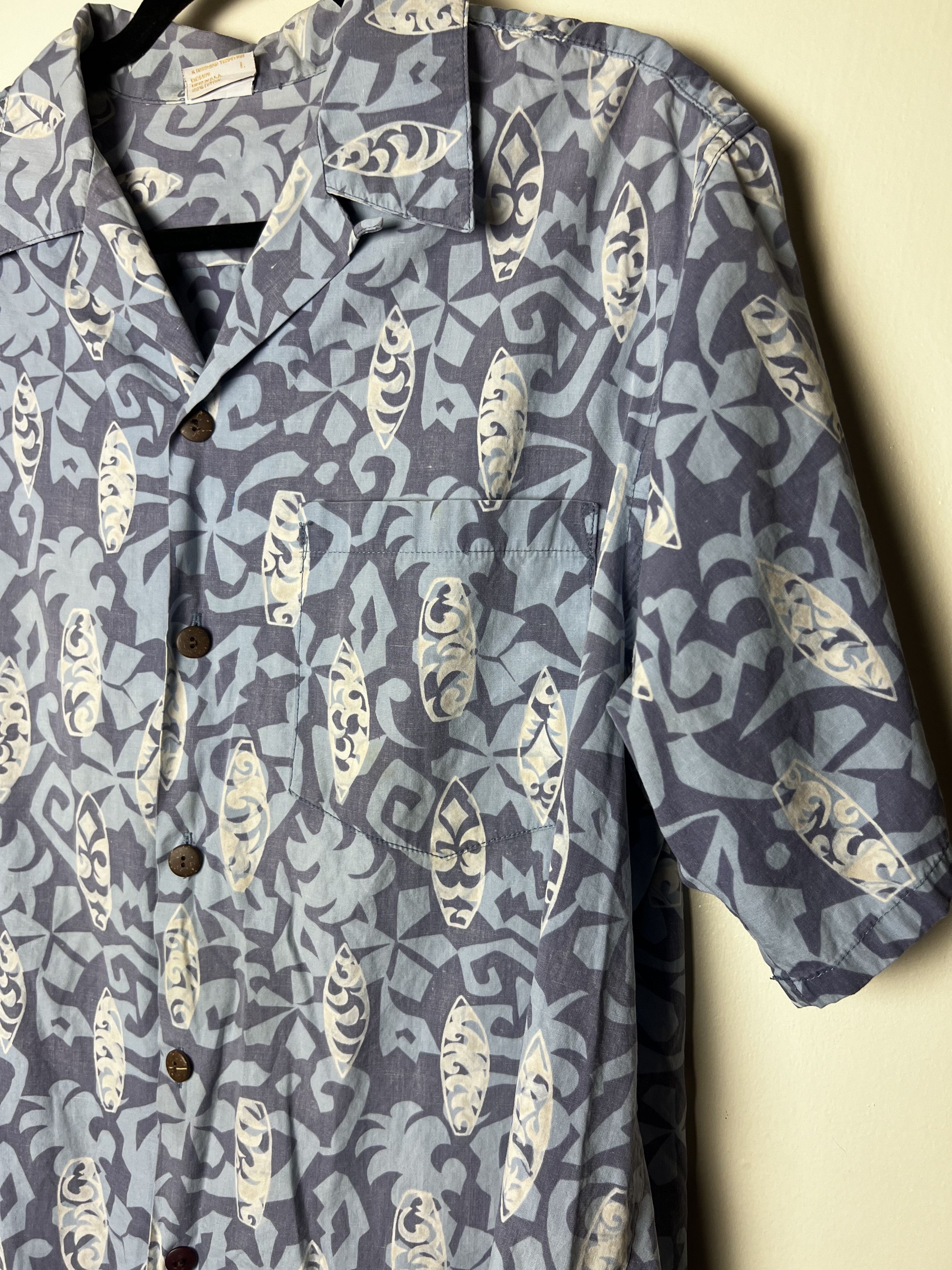 Vintage Vntg 80s Hawaii Aloha Shirt : Barefoot in Paradise Surfboard Size US L / EU 52-54 / 3 - 3 Thumbnail