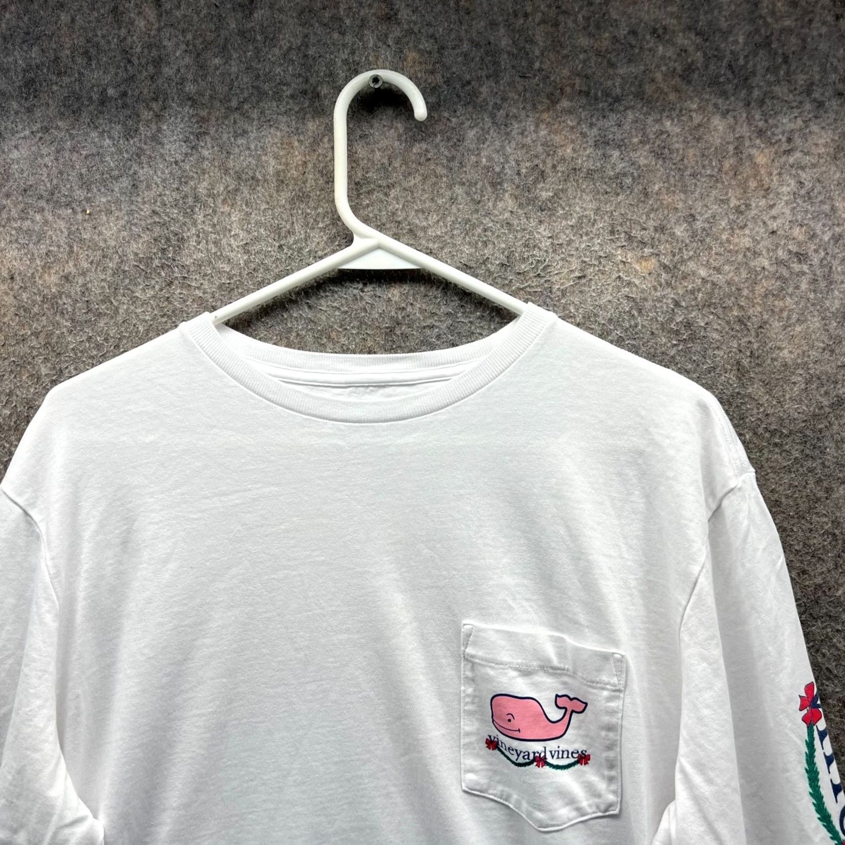 Vineyard Vines Vineyard Vines Shirt Mens Medium White Crewneck Long Sleeve Whale USA Shirt) Size US M / EU 48-50 / 2 - 5 Thumbnail