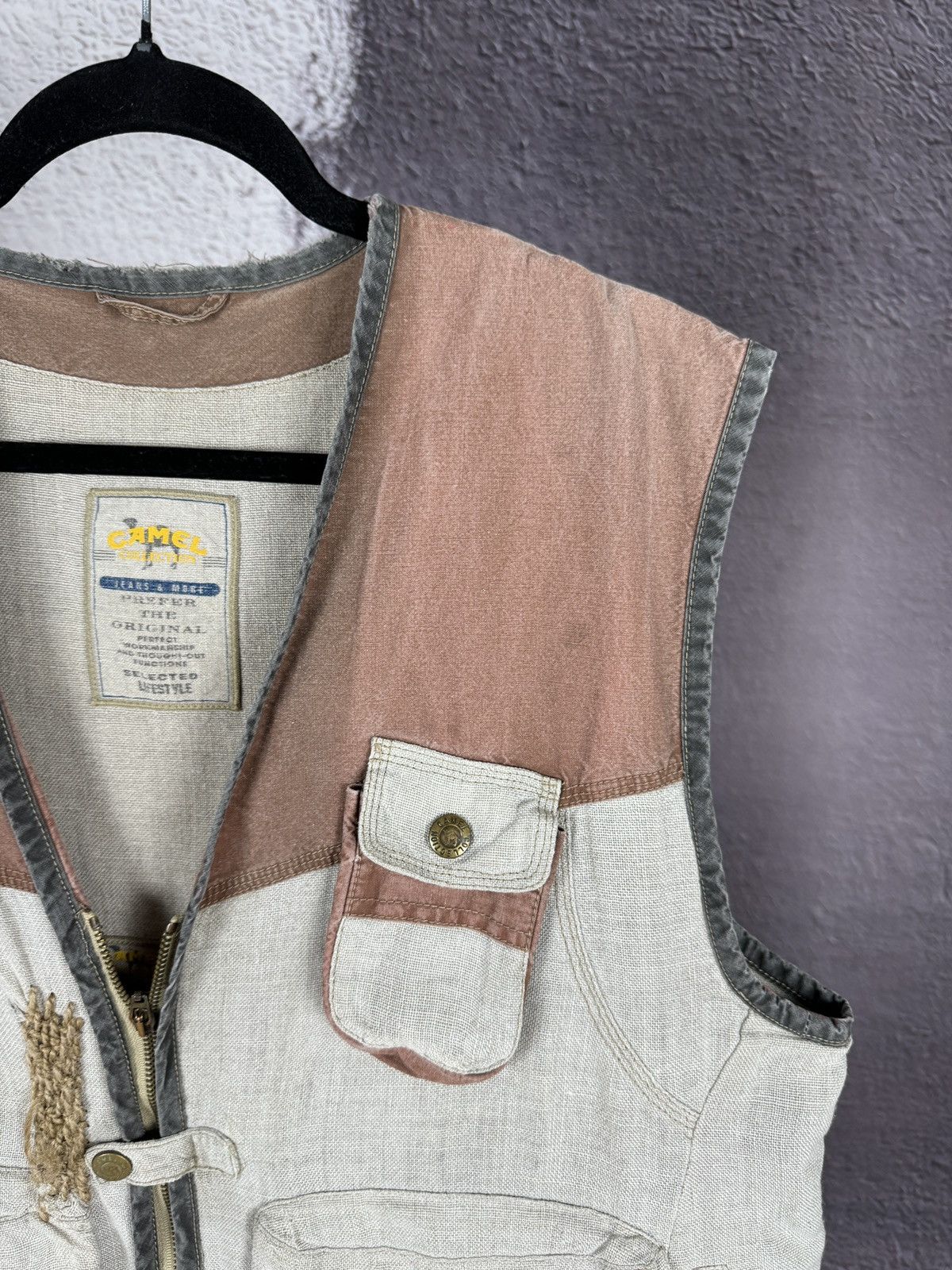 Camel Camel fishing cotton linen faded custom vintage vest outdoor Size US L / EU 52-54 / 3 - 4 Thumbnail