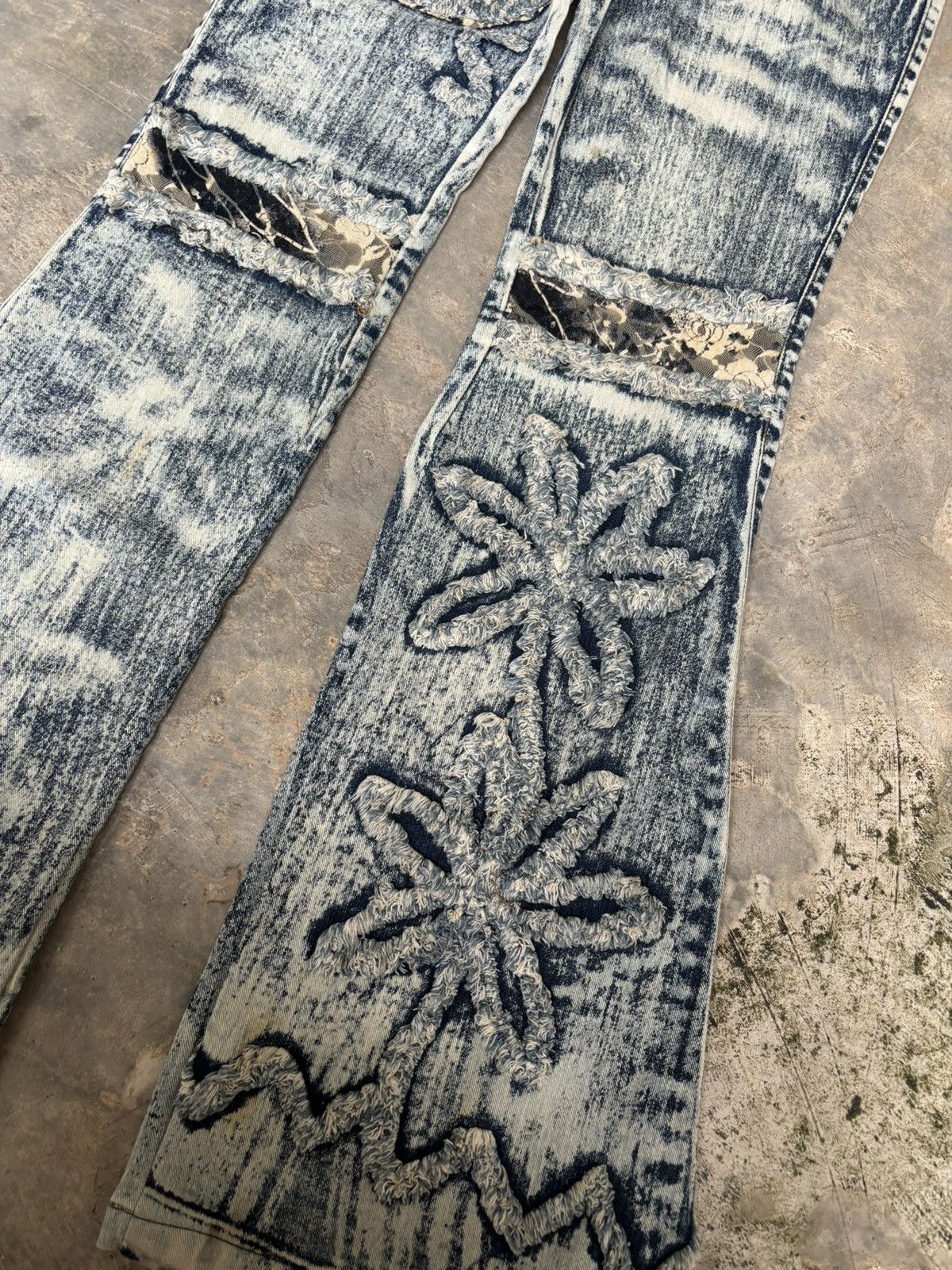 If Six Was Nine Flare Jeans Floral Ifsixwasnine Lgb Style Bootcut Size US 29 - 6 Thumbnail