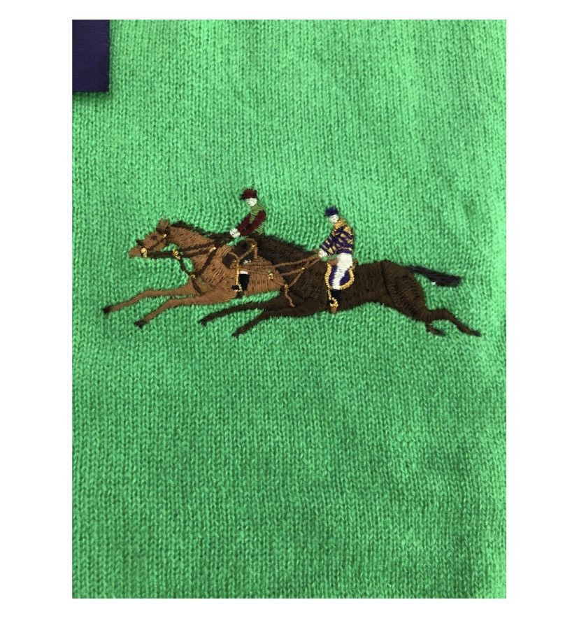 Ralph Lauren Purple Label RLPL 🇮🇹 Kelly green dual ponies cashmere crew XL NEW Size US XL / EU 56 / 4 - 4 Thumbnail