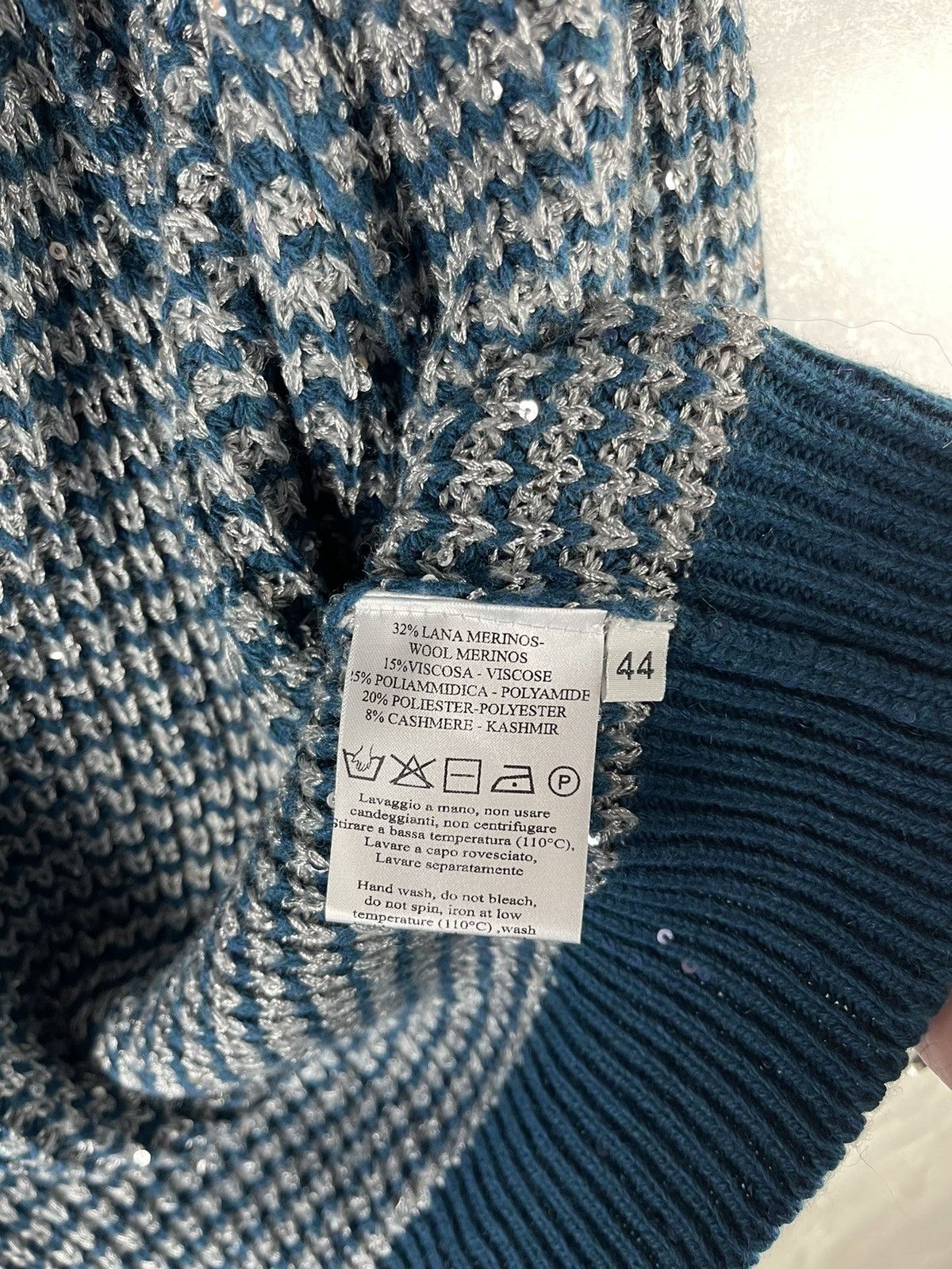 Other Rocco Ragni Cashmere Blue Knit Jacket Size 44 Made in Italy Size M / US 6-8 / IT 42-44 - 13 Thumbnail