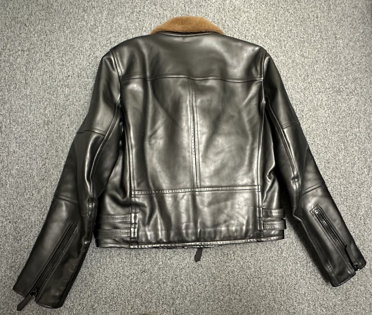 Burberry Prorsum Burberry Prorsum Leather/Shearling Biker Jacket Size US L / EU 52-54 / 3 - 8 Thumbnail