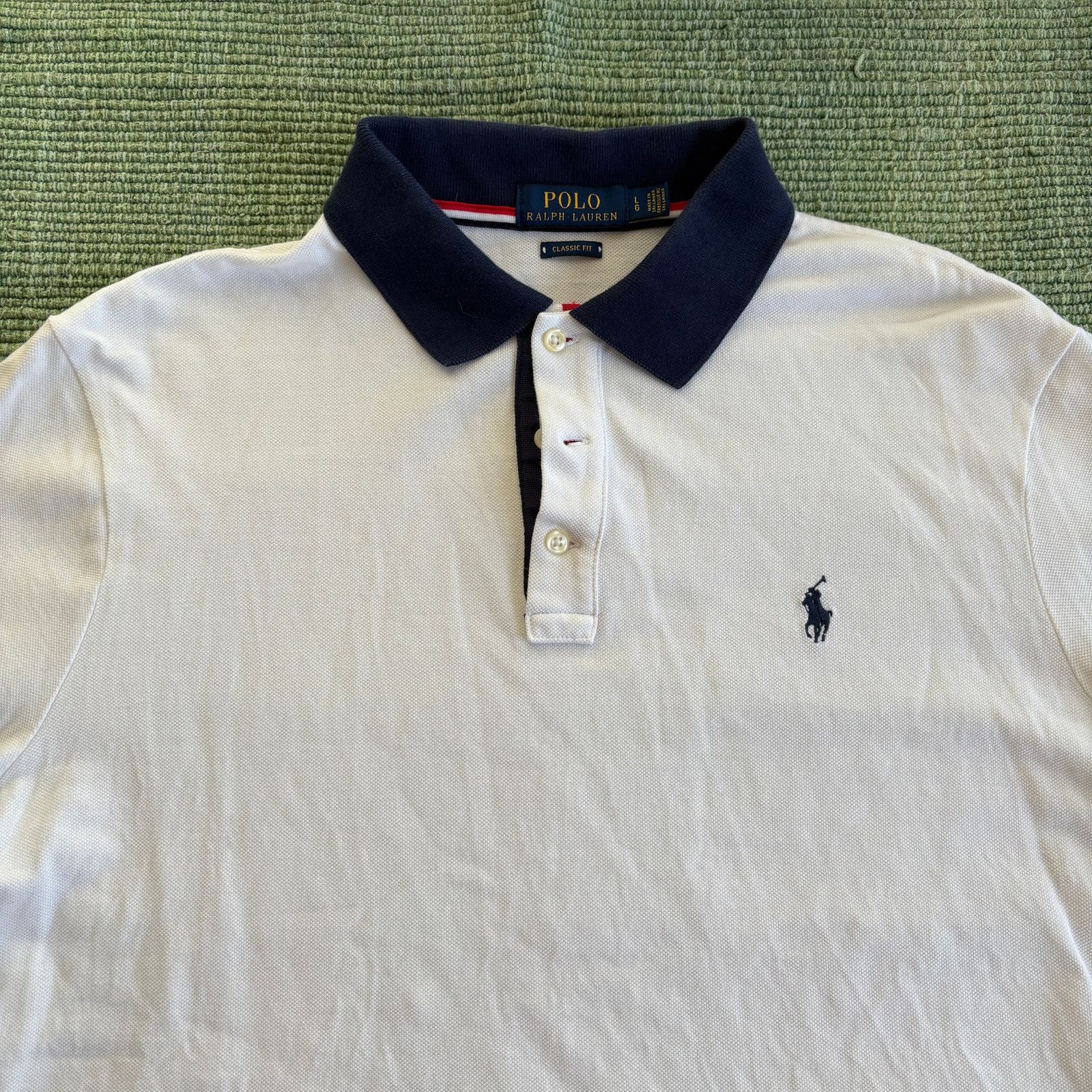 Polo Ralph Lauren Polo Ralph Lauren White/Blue Classic Fit Polo Shirt Large Size US L / EU 52-54 / 3 - 1 Thumbnail