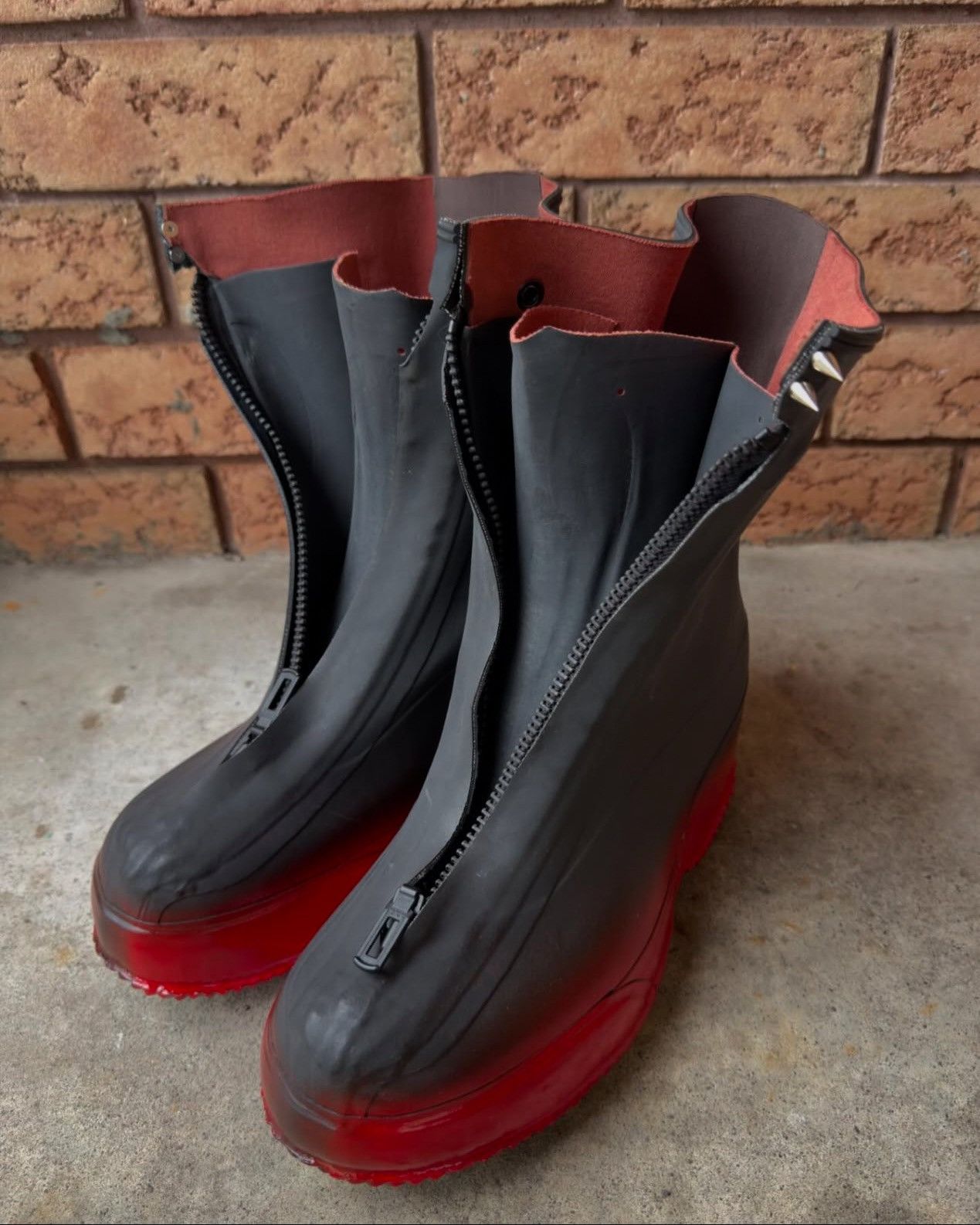 Vintage Blood Red Spiked Dune Boots Size US 9.5 / EU 42-43 - 9 Thumbnail