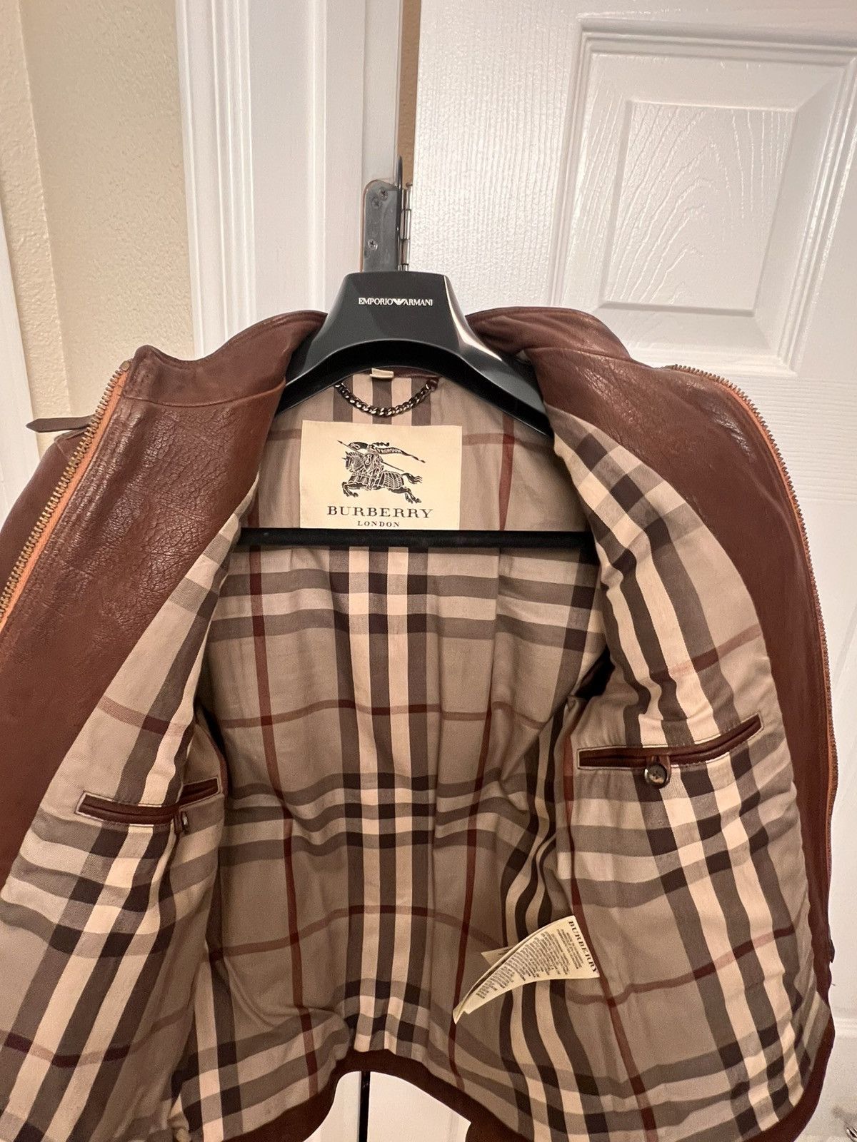 Burberry Burberry brown leather (100%) jacket Size US M / EU 48-50 / 2 - 2 Thumbnail